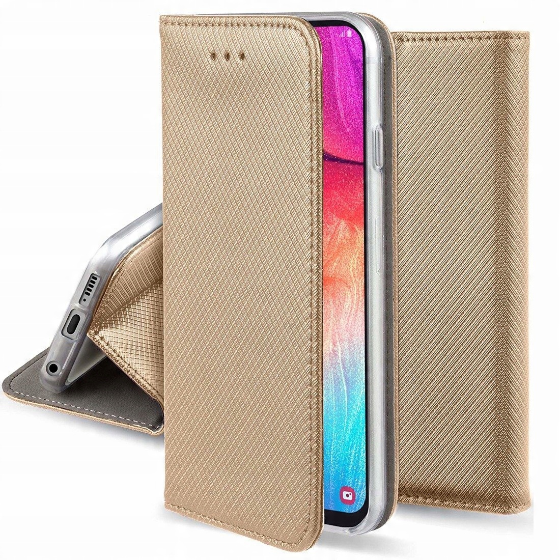 

Etui Skórzane Otwierane do Samsung A30s/50/50s Gld
