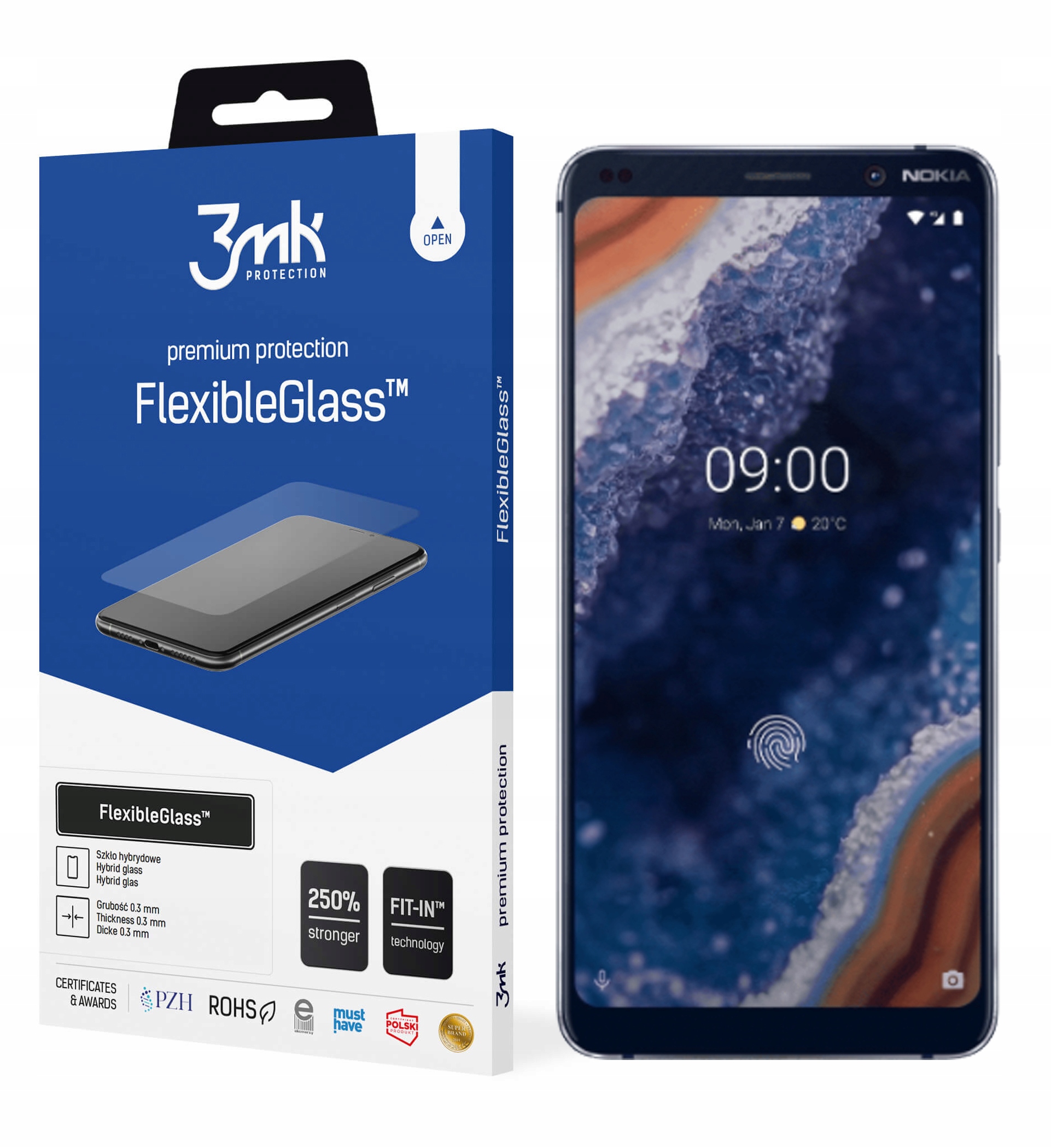 

Szkło 3MK FlexibleGlass do Nokia 9 Pureview