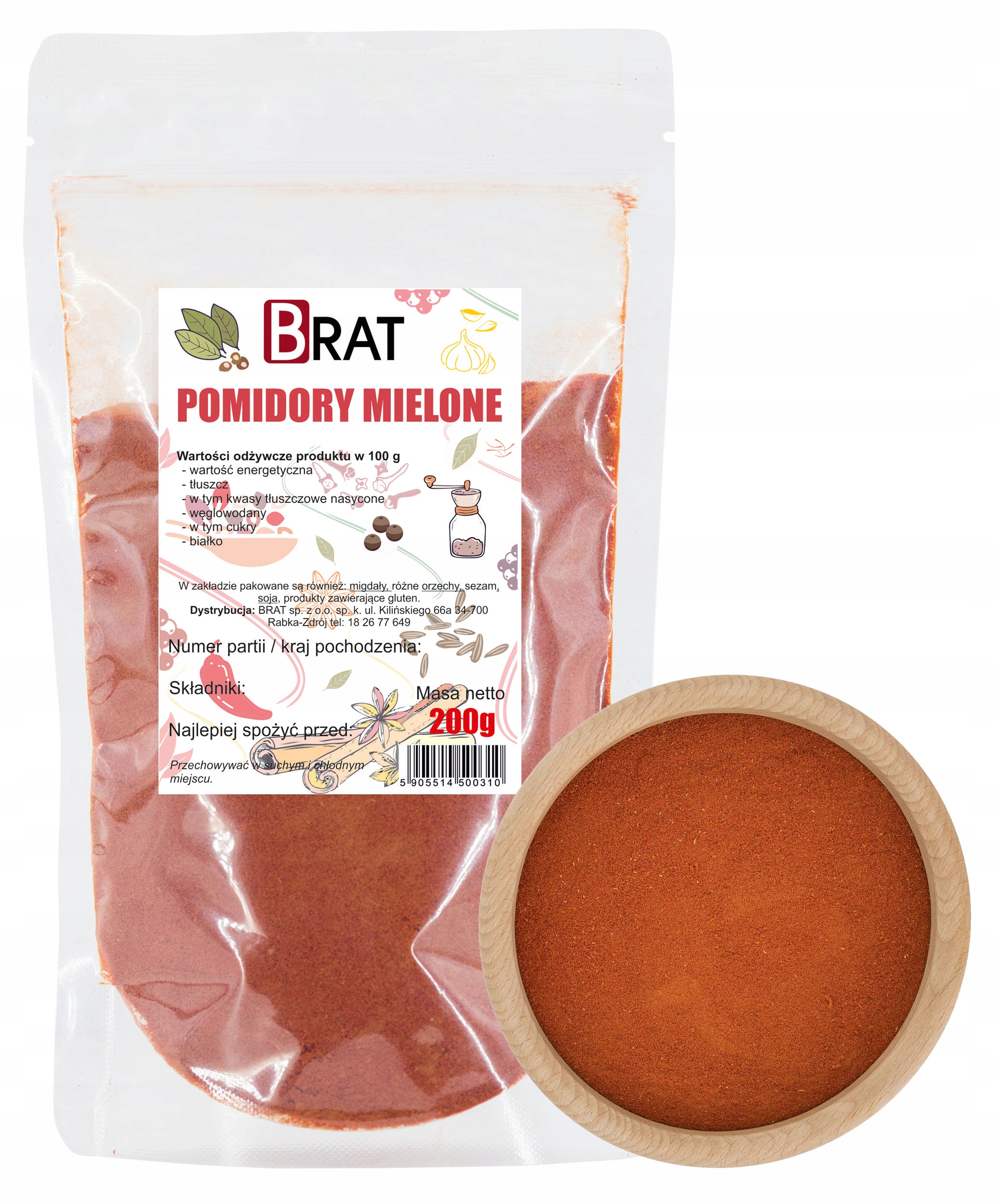 POMIDORY MIELONE suszone PROSZEK POMIDOROWY 200g