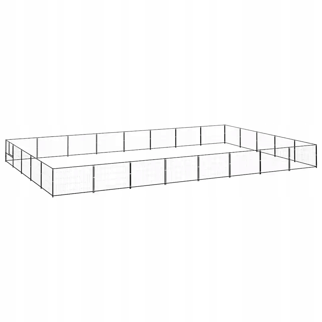 Levně Psí kotec černý 40 m² ocel