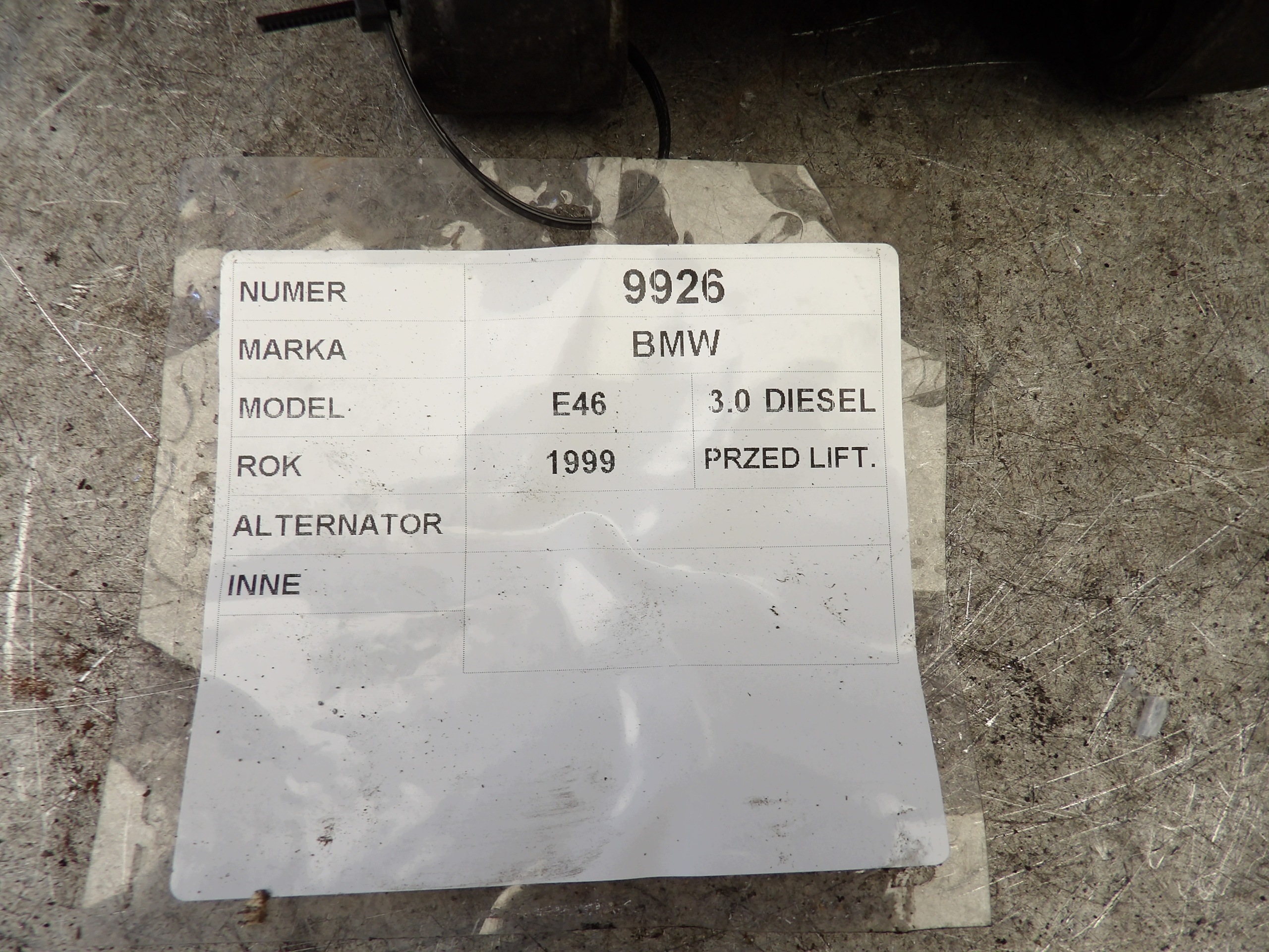 BMW E46 3.0 alternator VALEO 2542672B