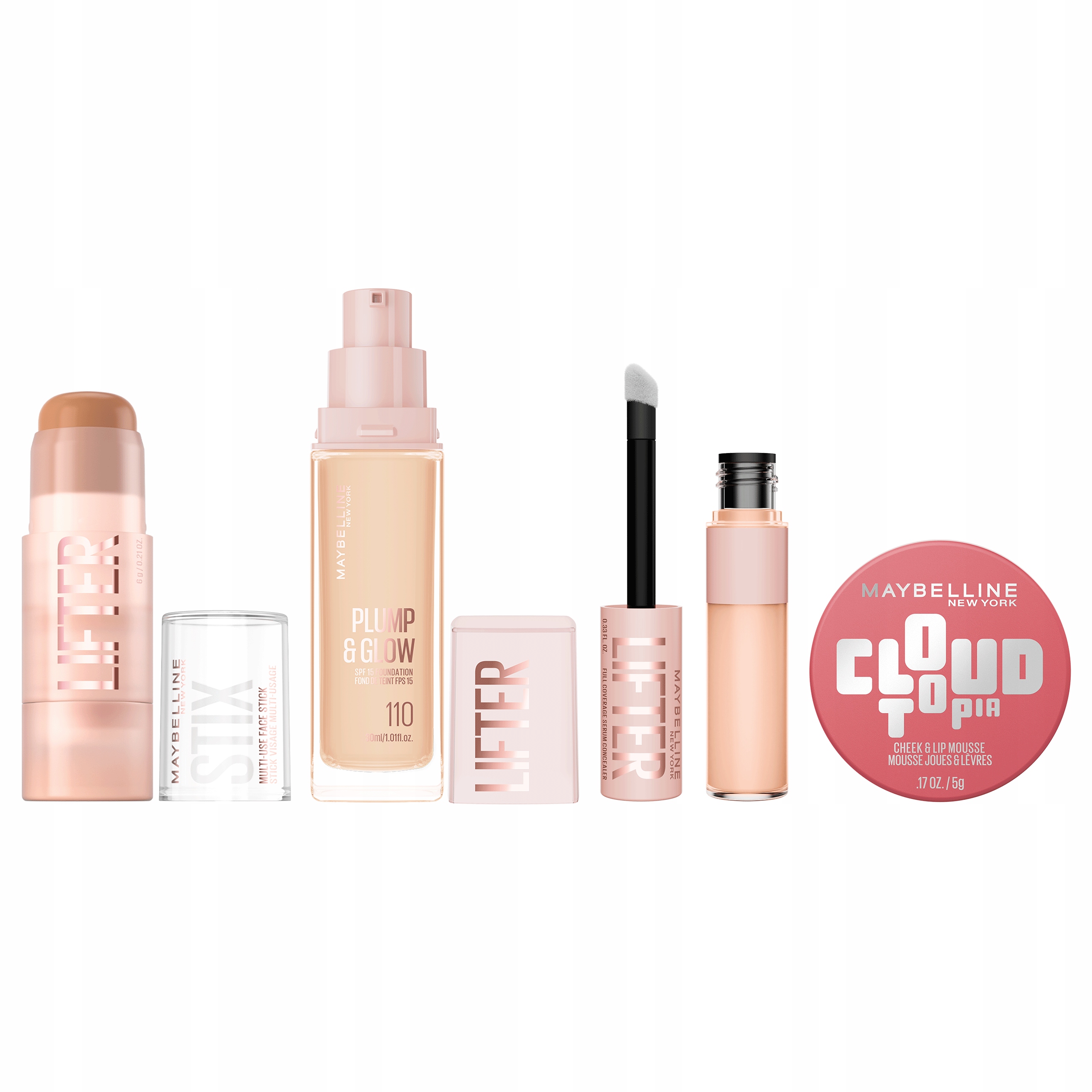 Zestaw Maybelline Cloudtopia 08 Lifter Podkład 110 Korektor 05 Bronzer 45