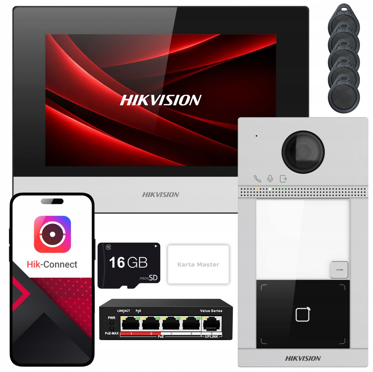 Wideodomofon DS-KIS604-S Aplikacja Monitor 7 Cali Brama Furtka Hikvision