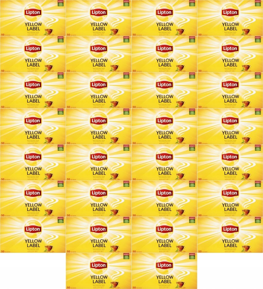 Herbata czarna w torebkach Lipton Yellow Label 50szt x48