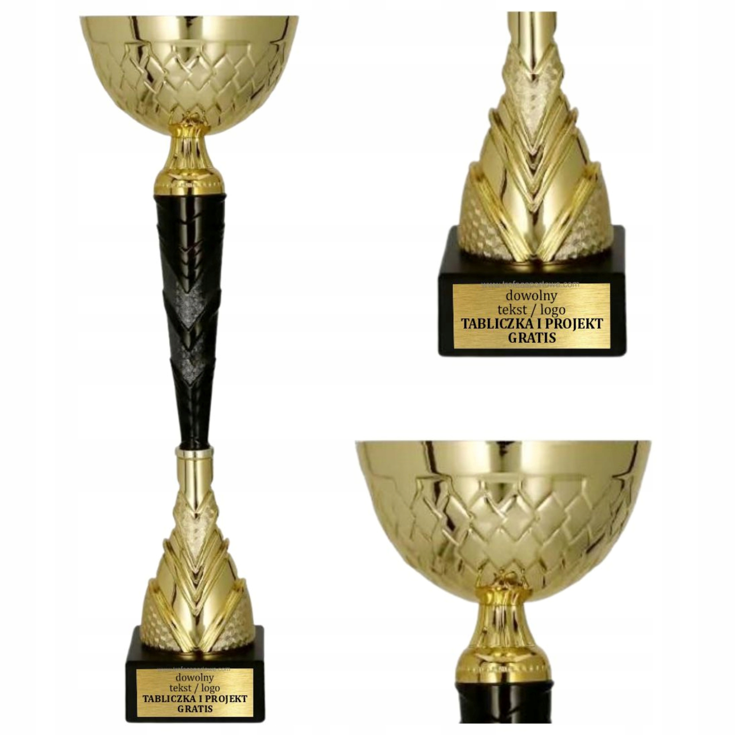 Mocný zlato-černý pohár 48 cm – personalizace Textu Bonus