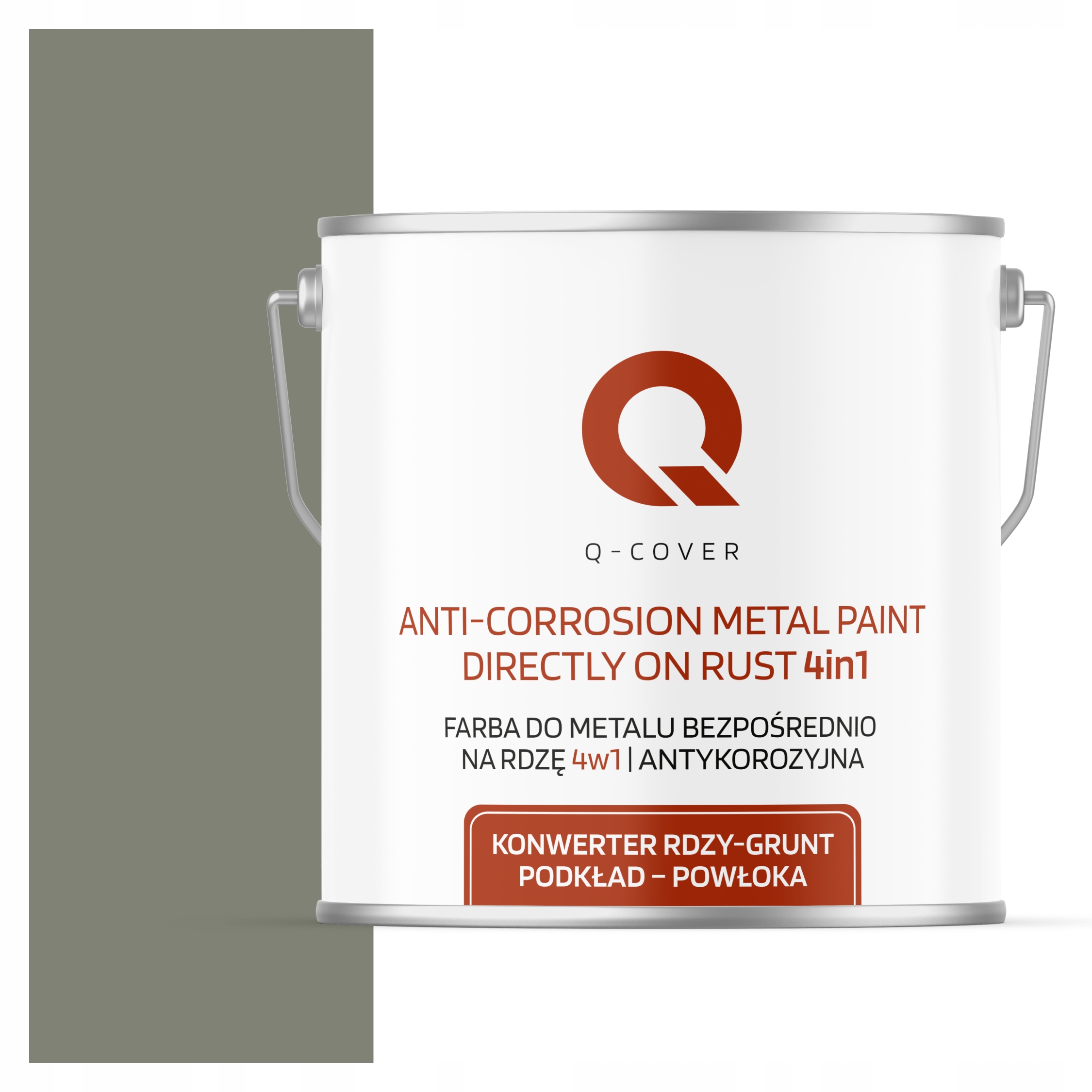 Farba Na Kov Na Hrdzu Liatinová Oceľ 4v1 Cementová Šedá Ral 7033 Satén 5L