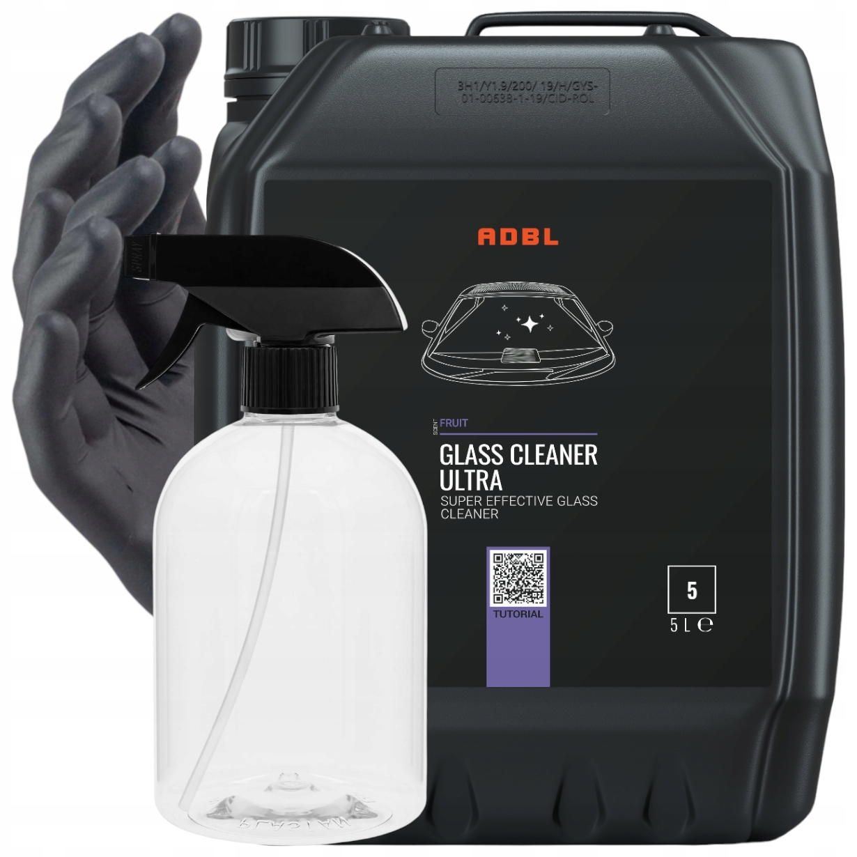 Adbl Glass Cleaner Ultra 5L Płyn Do Mycia Szyb Szkła Odtłuszcza Bez Smug
