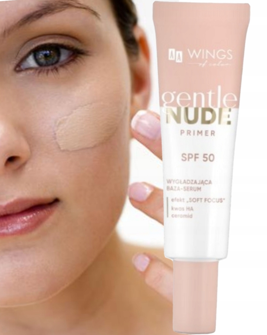 AA WINGS OF COLOR Gentle Nude baza serum SPF 50 wysoka ochrona wygładza