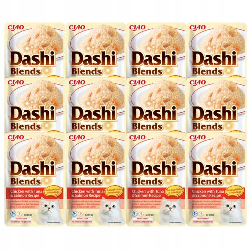 Inaba Dashi Blends Krmivo Vlhké Pro Kočky Kuřecí polévka Tuňák a losos 40 g