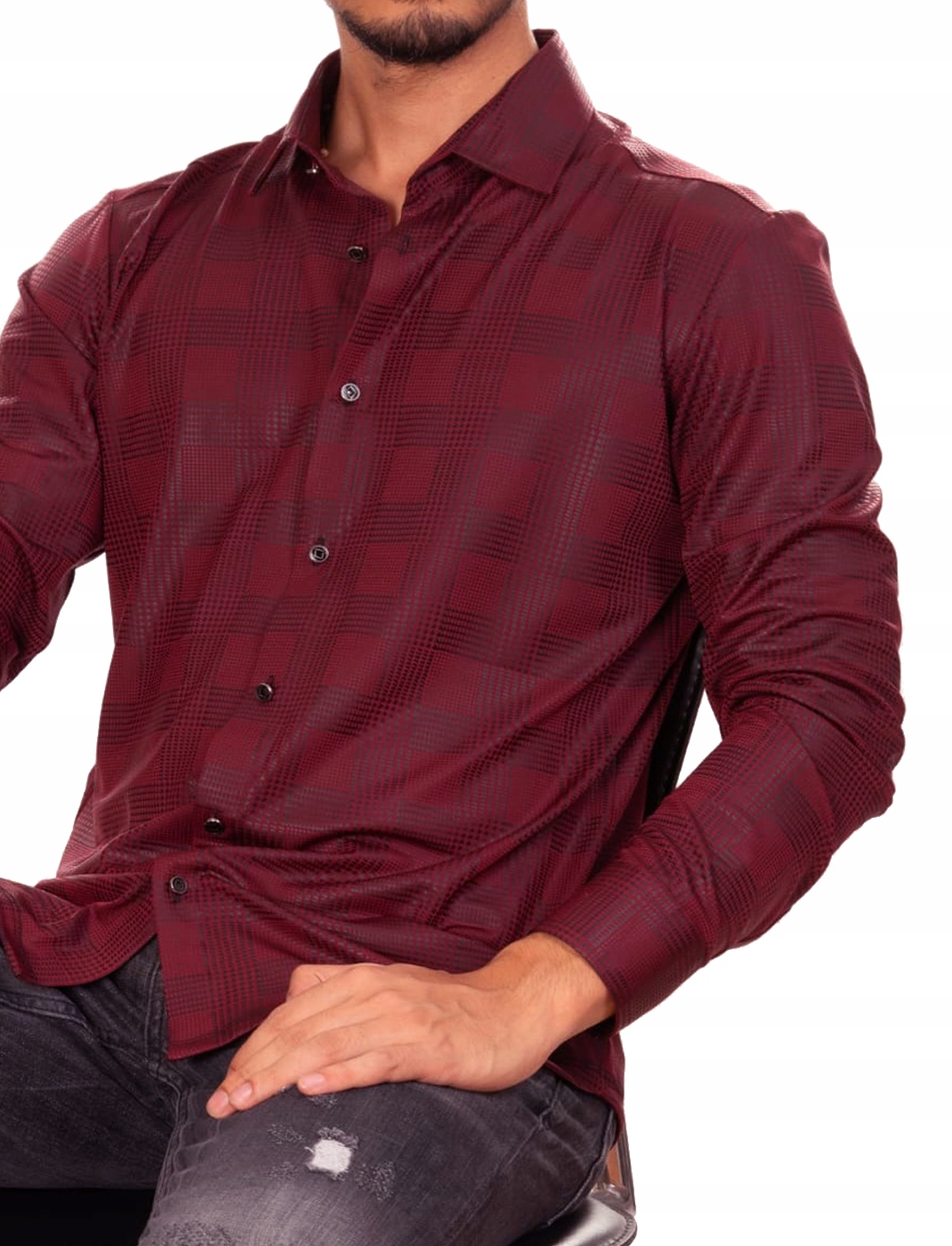 Pánská košile Mondo Casual večerní Burgundská