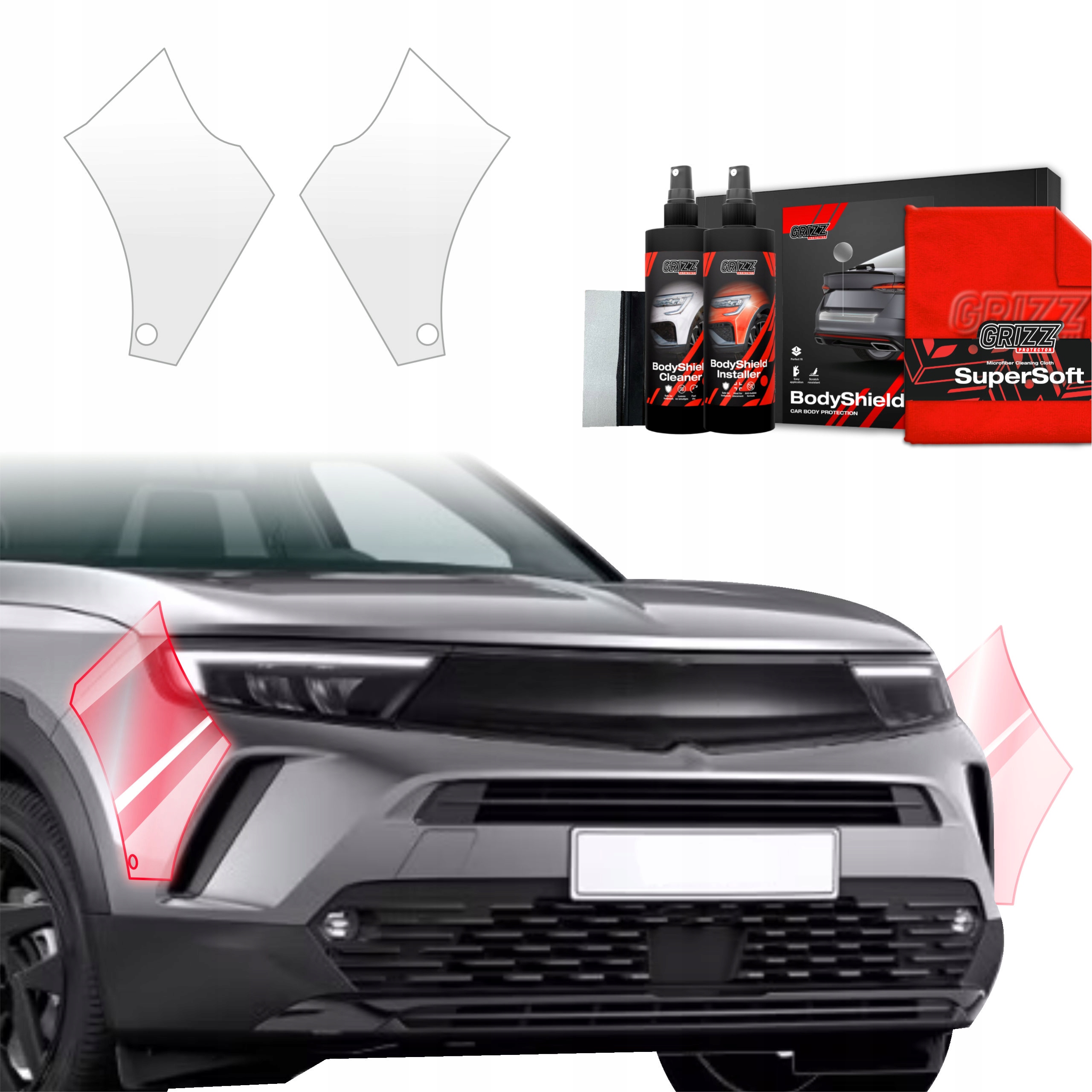 2v1 Fólie na nárazník Ppf pro Opel Mokka (2021-2025) Grizz