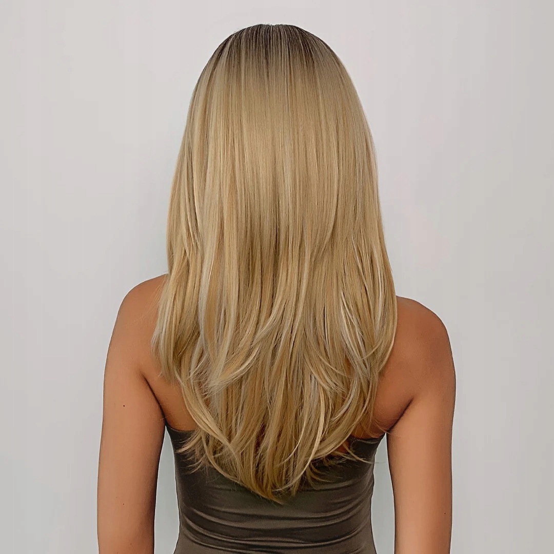 paruka vlasy polodlouhé syntetické blond haircube