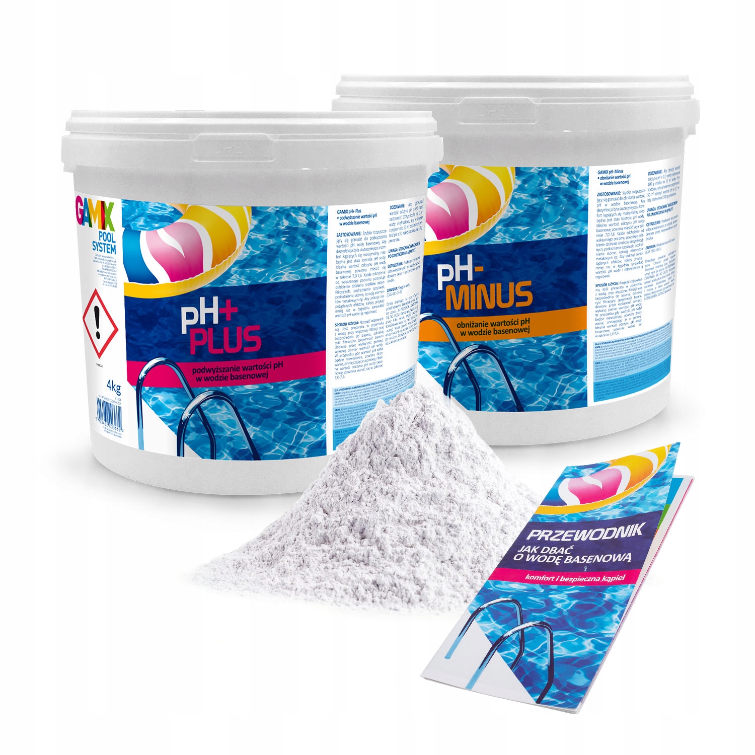 zestaw ph- 4,5kg i ph+4kg gamix chemia basenowa