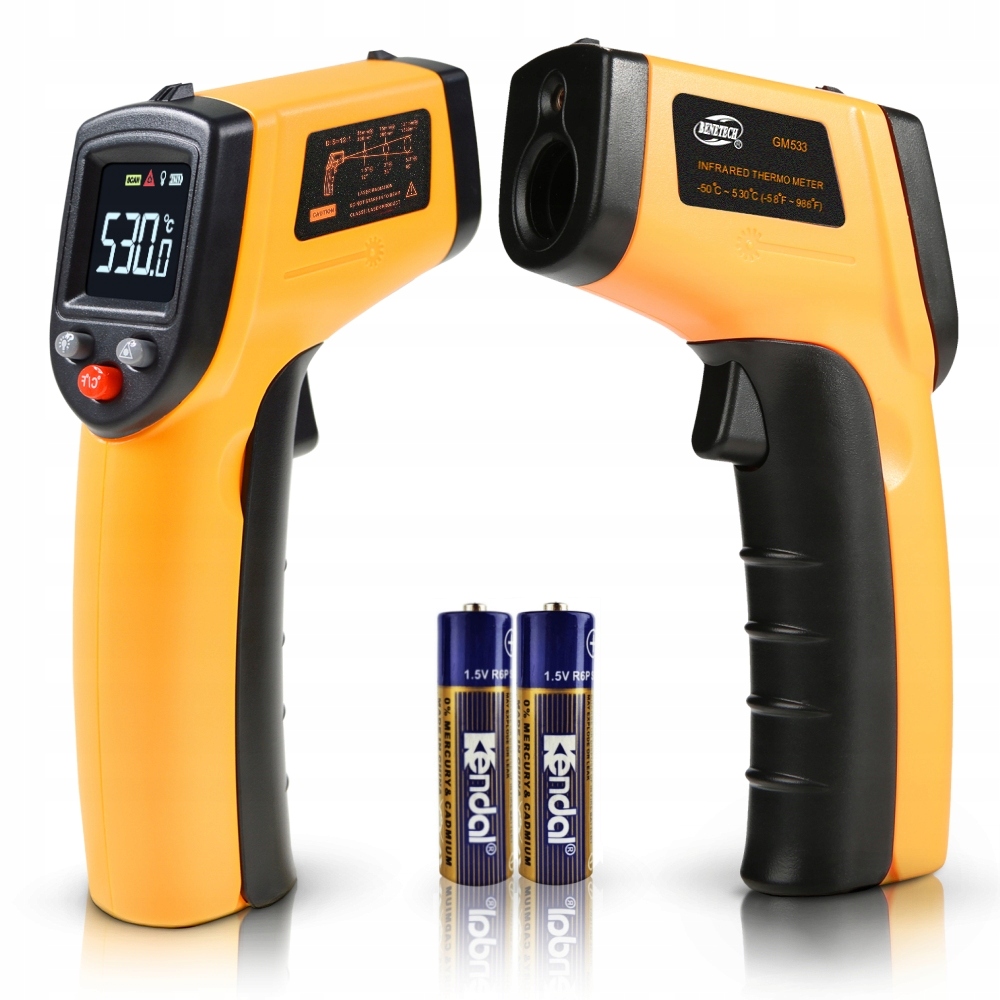 PIROMETR TERMOMETR LASEROWY BEZDOTYKOWY MIERNIK NA PODCZERWIEŃ -50 +530°C