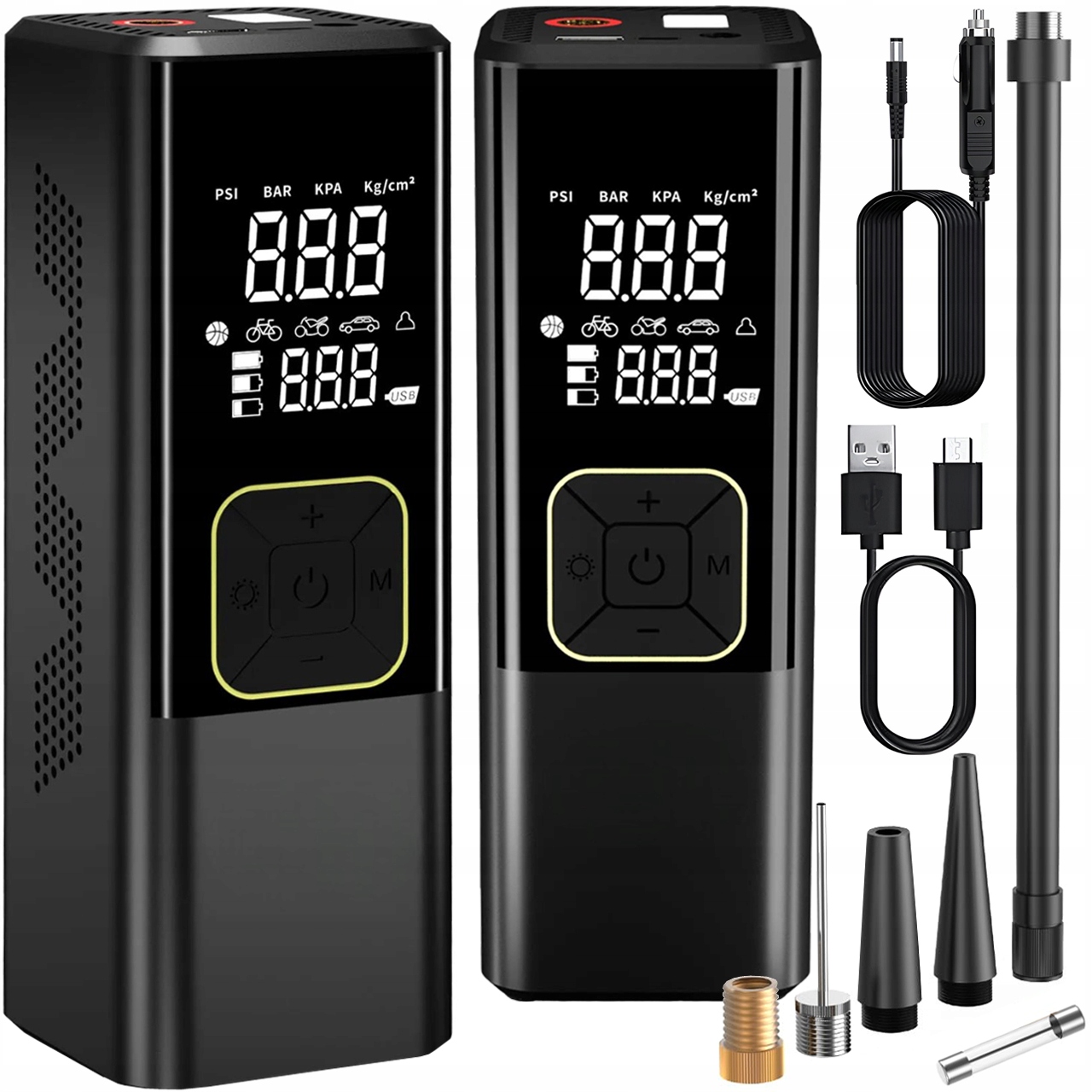 Automobilová Pumpa Na Kolo Elektrická Powerbank Kompresor Svítilna LCD