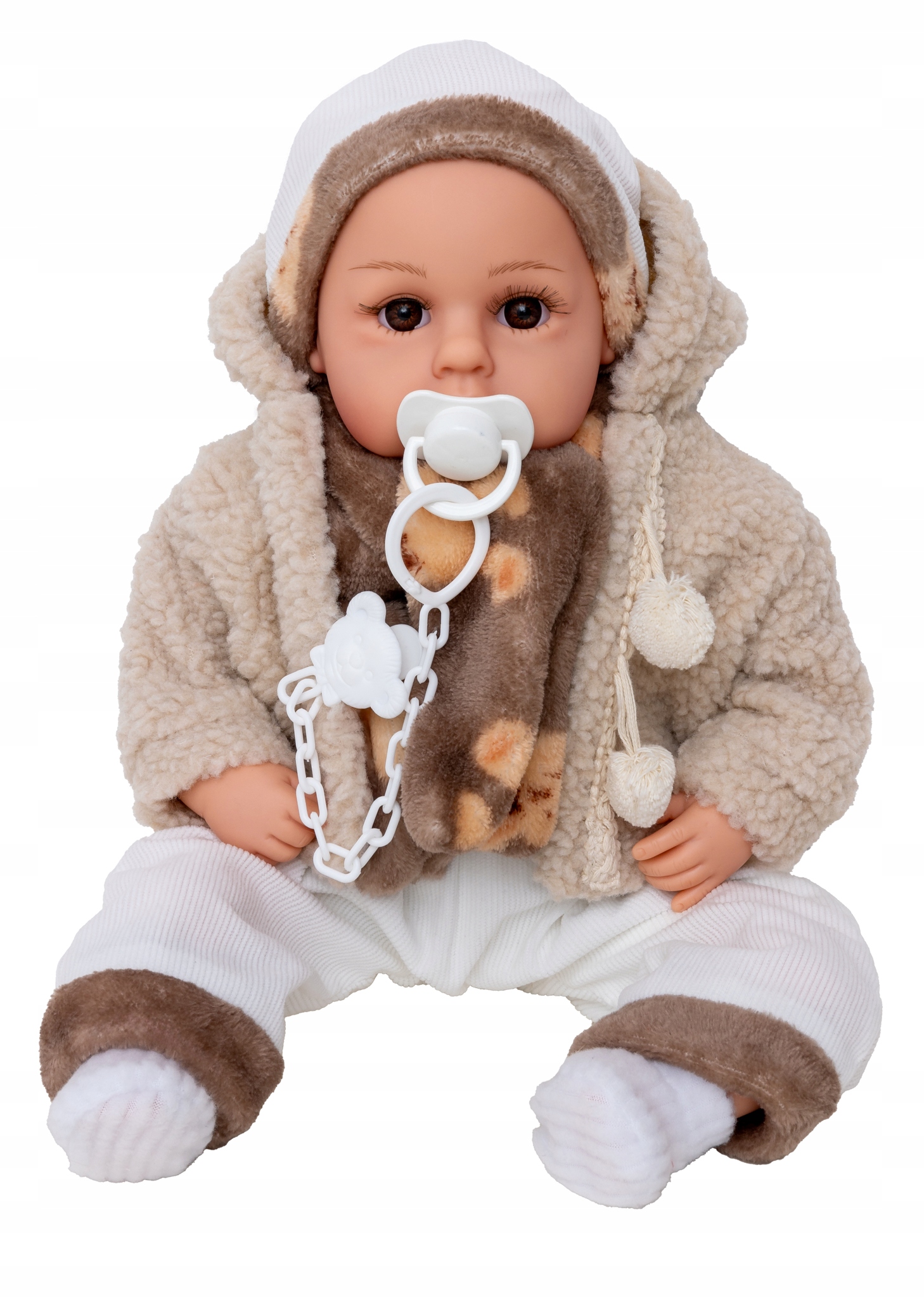 INTERAKTYWNA LALKA BOBAS MÓWI I ŚPIEWA PO POLSKU duża 45cm + smoczek Doris Kod producenta D45-20