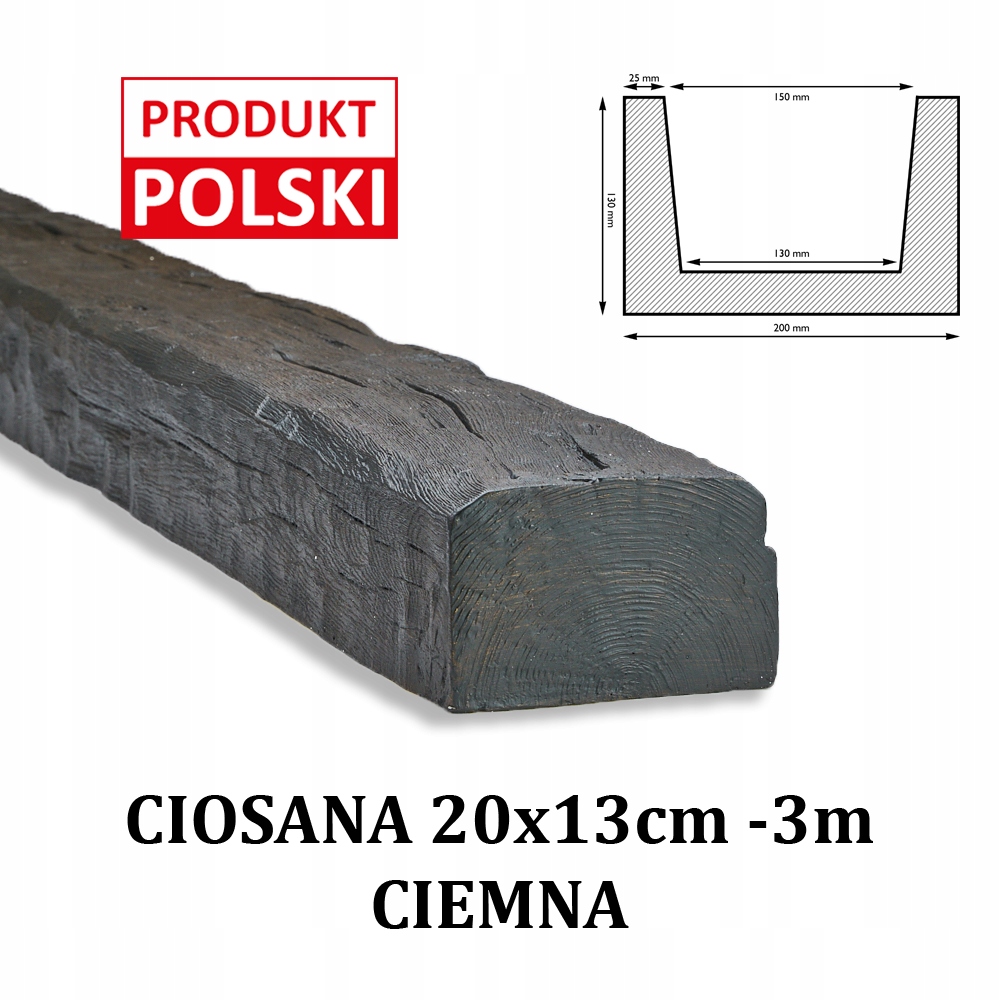 

Belka Rustykalna Ciosana Imitacja Belki 20x13 3 m