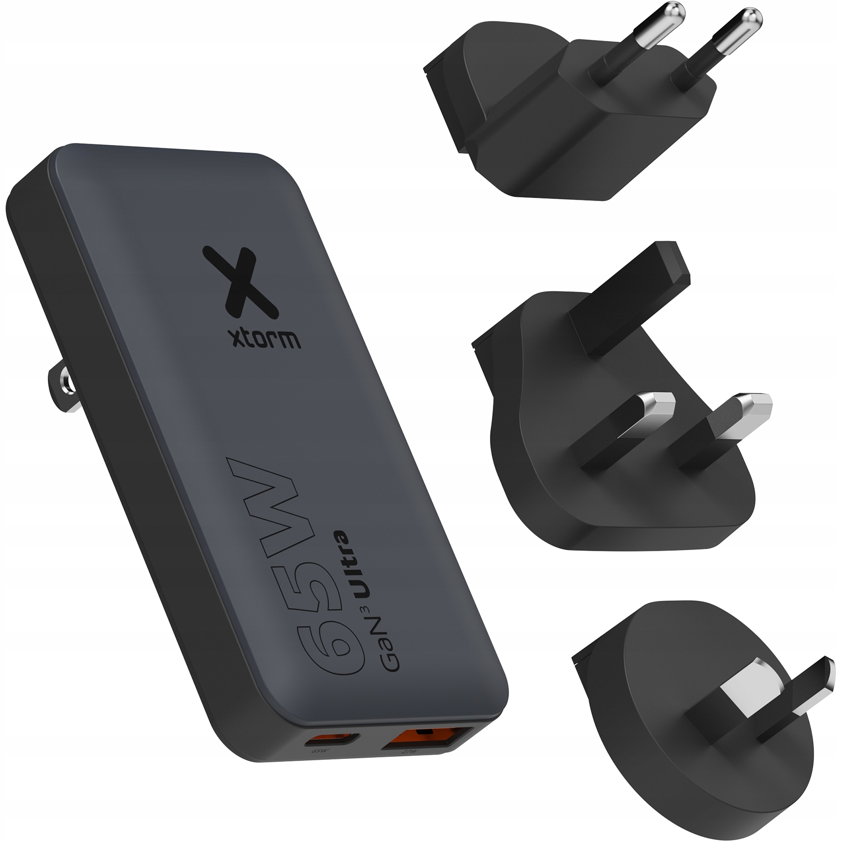 Ładowarka sieciowa, turystyczna GaN 65W Xtorm adaptery Uk Us Au Nz Eu Usb-c