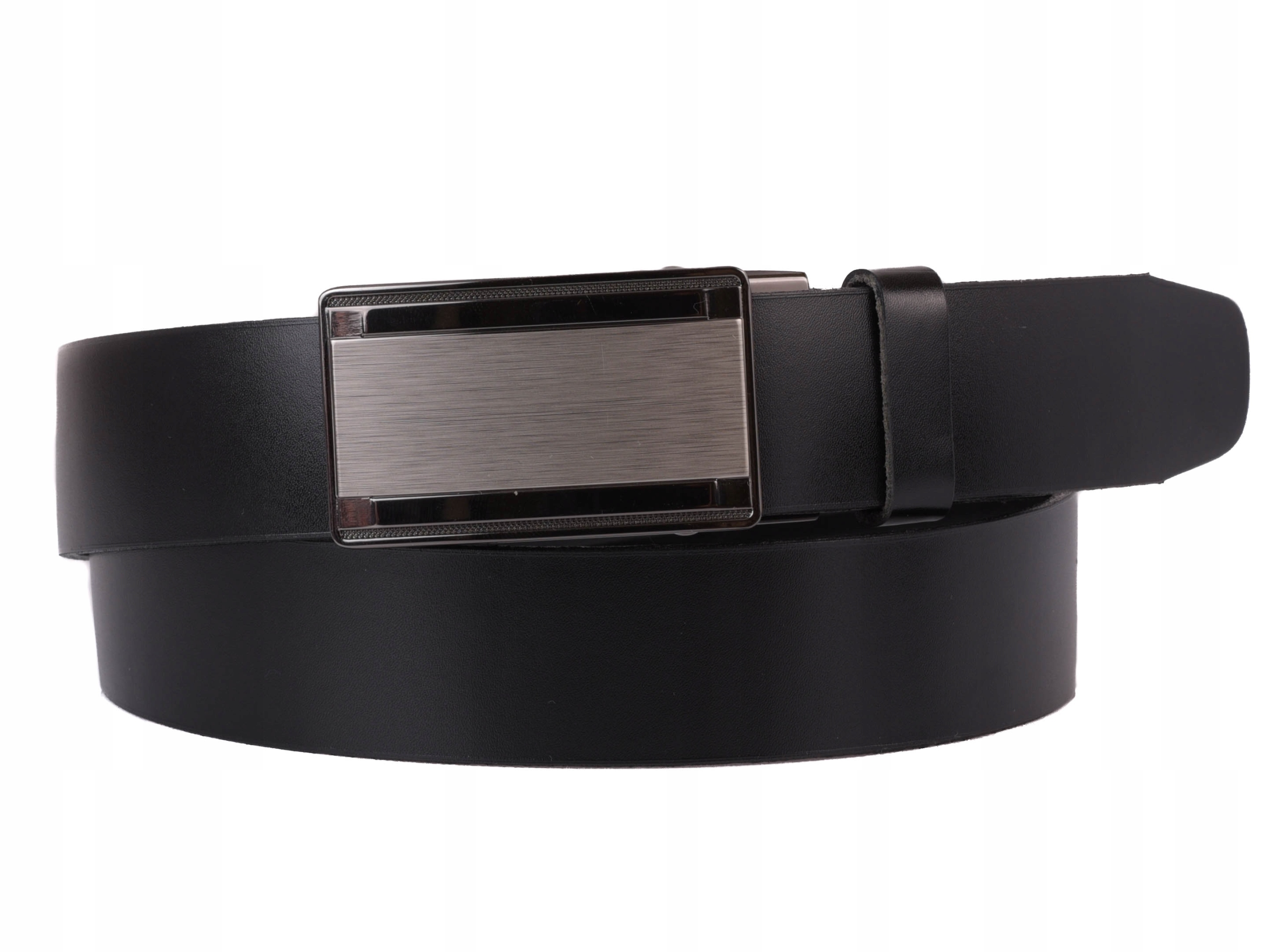 SKÓRZANY Pasek AUTOMAT garnitur jeans 3,5cm