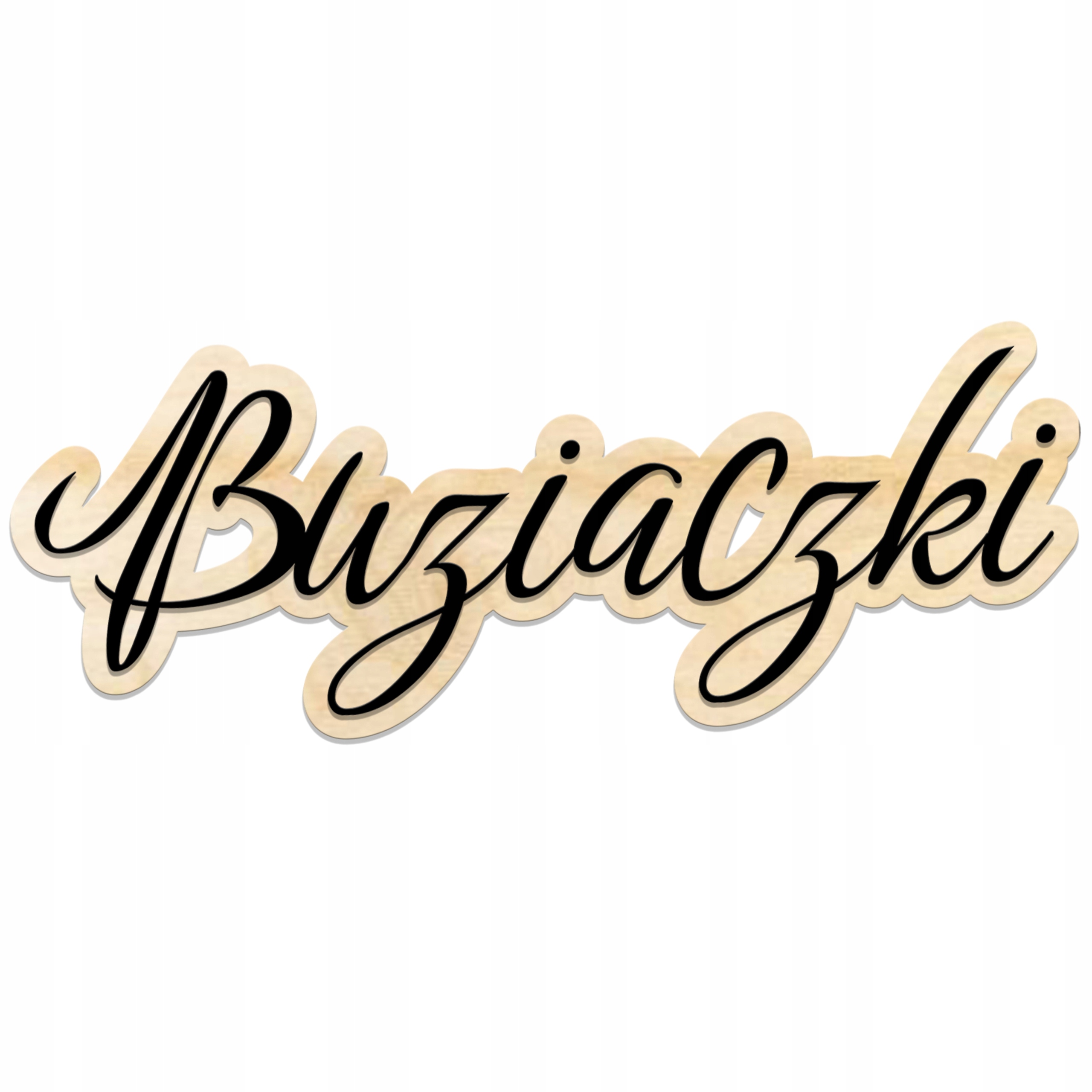 Nápis Buziačky Dřevěná dekorace na židli svatebního stolu Svatební tabule