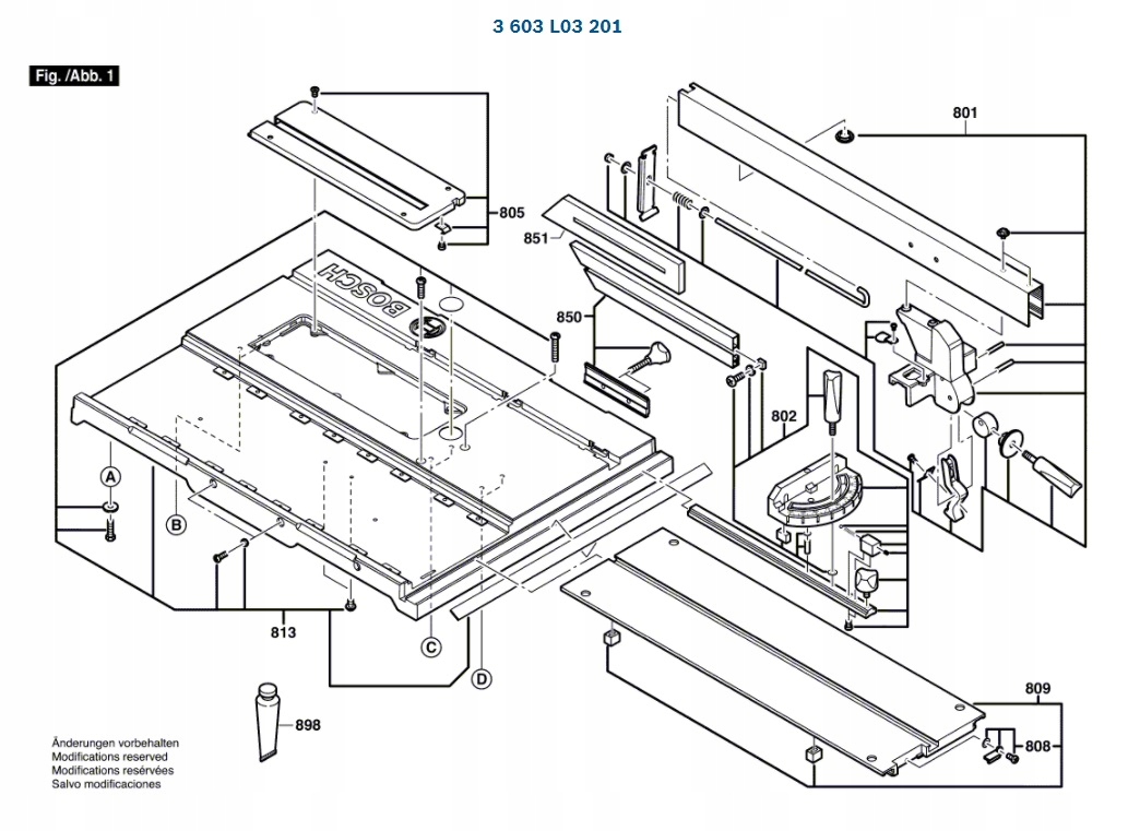 Stolová píla - Základy Bosch PST10 tabuľky