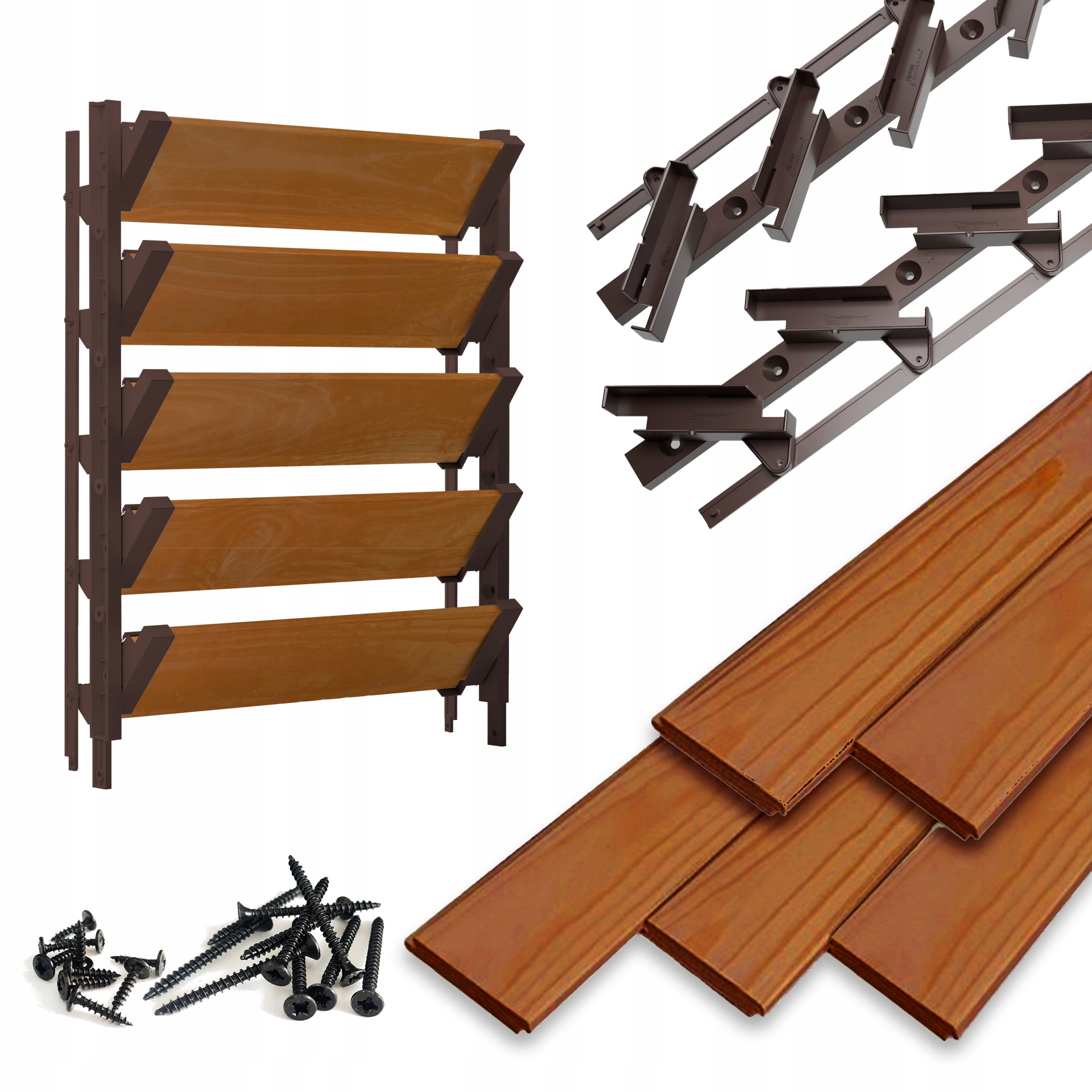 Pohyblivé hnedé dosky druhej triedy 5ks Shutters System Hdpe Bronz