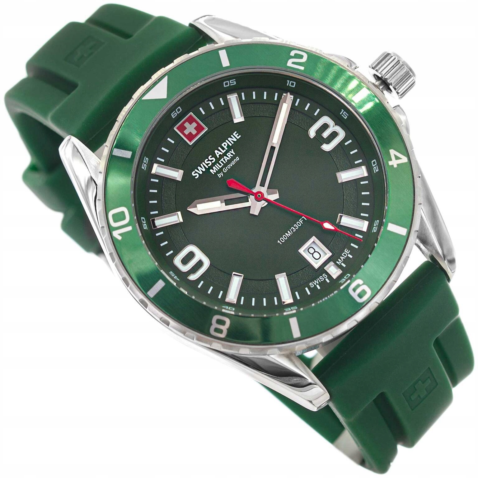 Pánské Hodinky Swiss Alpine Military SAM7034.1834 Sierra Zelené Na Řemínku