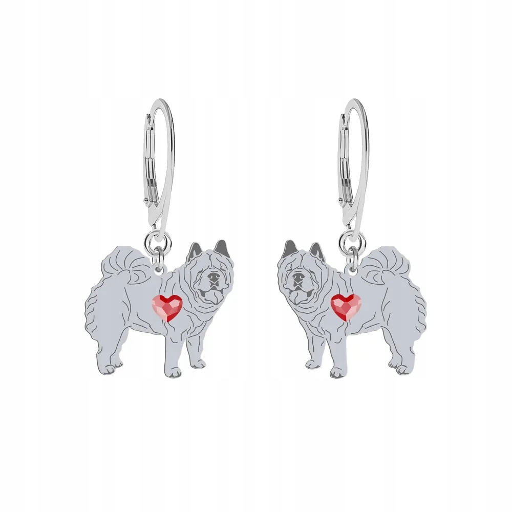 Stříbrné Náušnice se psem Chow chow Soft 925 Šperky Gravírování Bonus