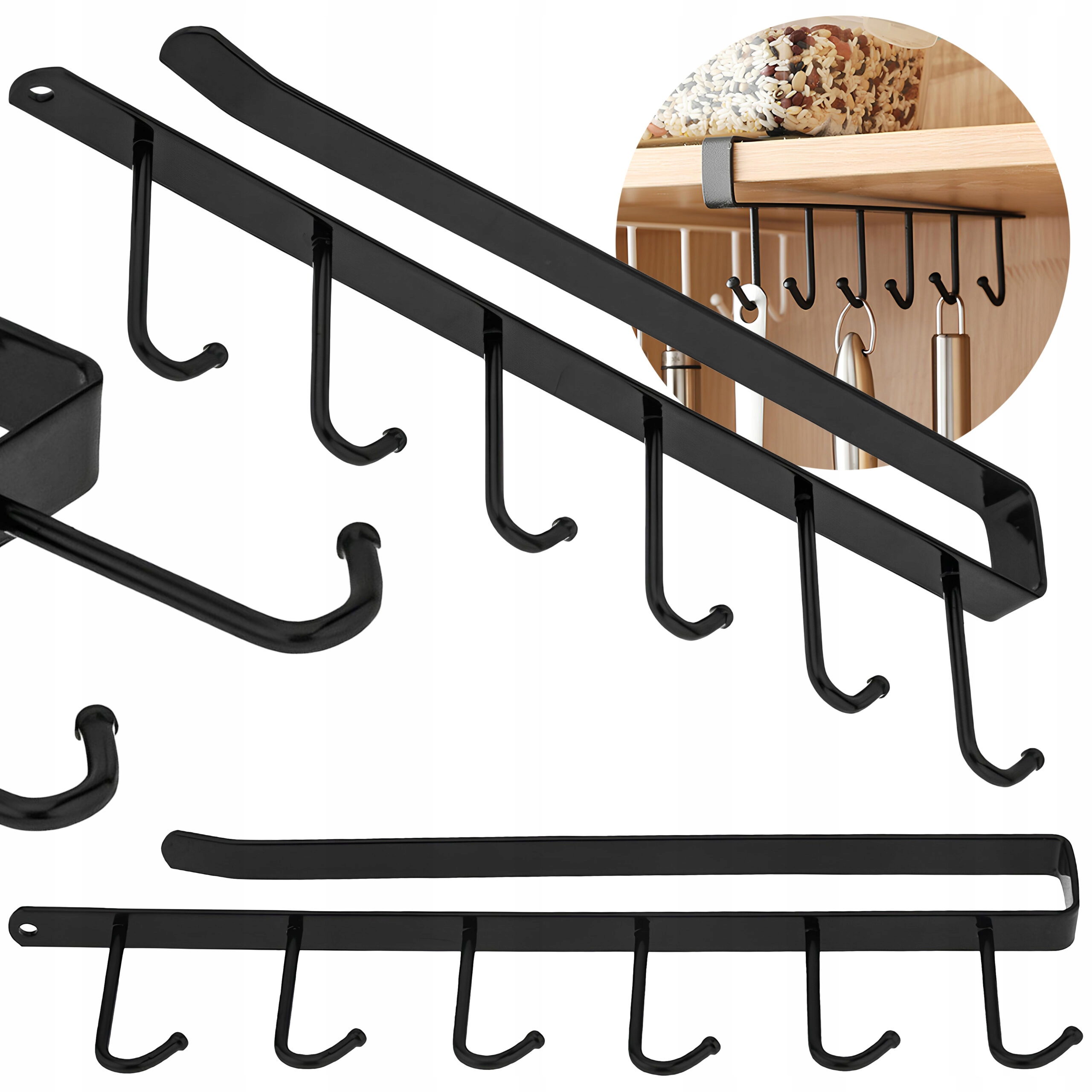 WIESZAK NA KUBKI DO KUCHNI SZAFKI PODWIESZANY BEZ WIERCENIA DO KUBKÓW EAN (GTIN) 3701578190717