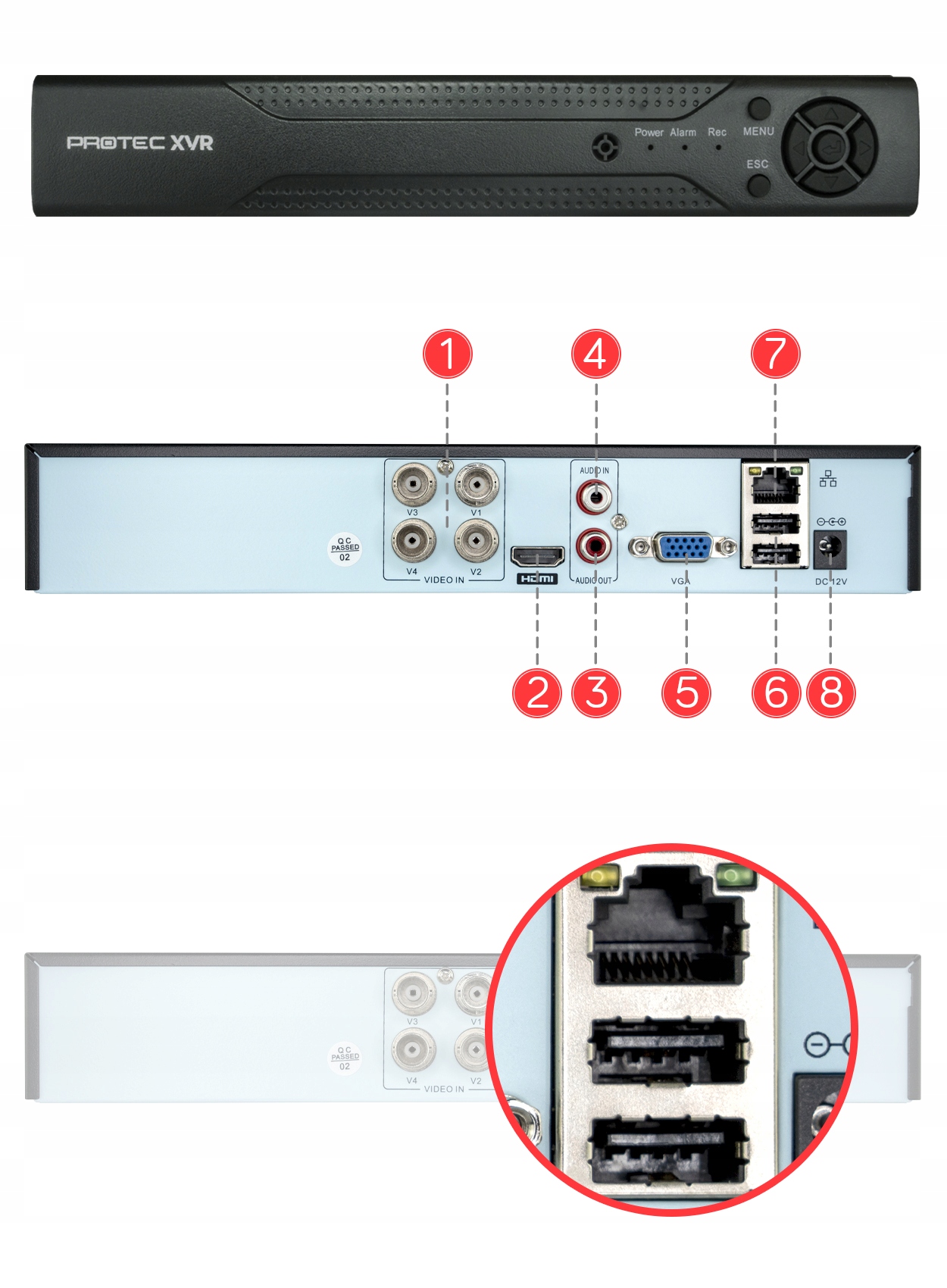ZESTAW MONITORINGU 4 KAMERY FULL HD ZEWNĘTRZNE 2TB Zasięg podczerwieni 30 m