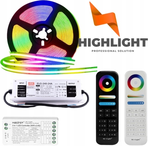 15m Sada Led Cob Rgb páska CRI90 15W 24V Wi-Fi