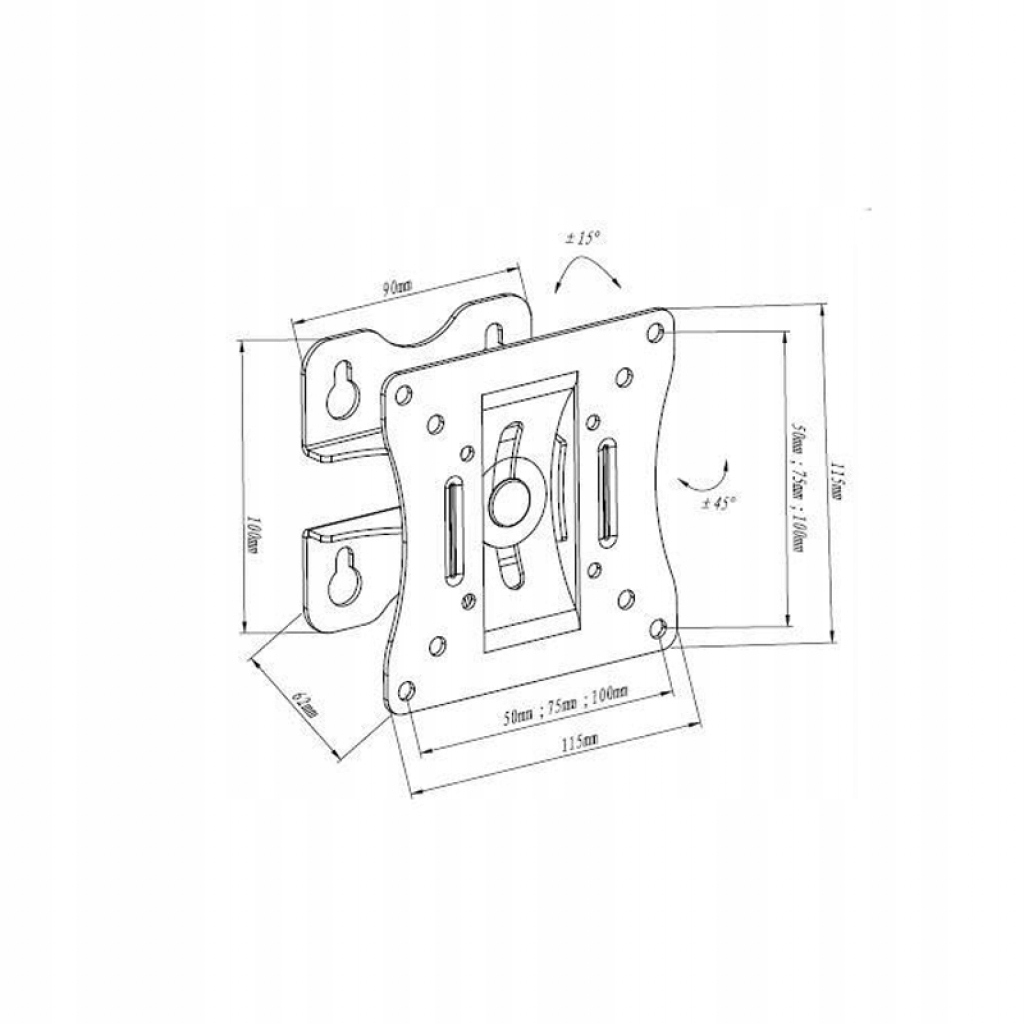 Art Uchwyt Tv 10-27" 15KG CV-25 reg. pion/poziom