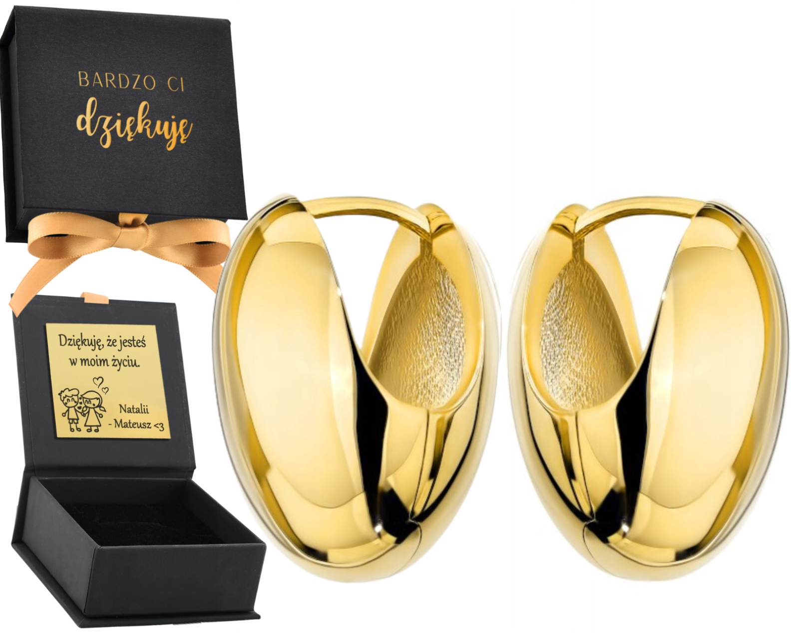 Zlaté Náušnice Oválné Na Kreolu Zlato 585 Dárek Gravírování