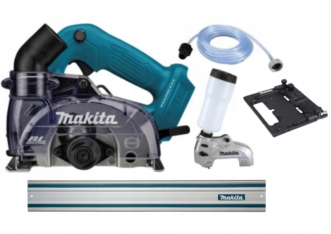 Przecinarka do płytek pod kątem Makita DCC500Z cięcie na mokro z szyną 1,5m