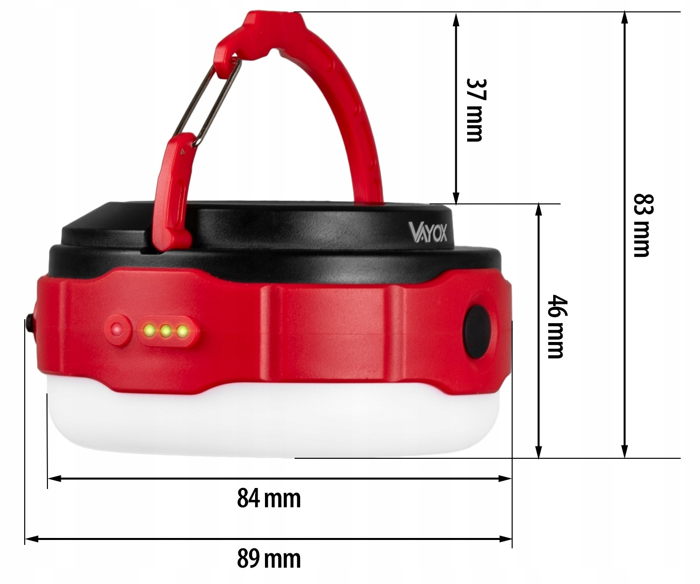 LAMPA KEMPINGOWA TURYSTYCZNA LATARKA SOLARNA VAYOX Kolor dominujący pomarańcze i czerwienie