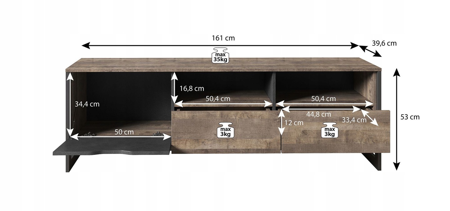 MEBLE SALON ARDEN RTV ŁAWA WITRYNA KOMODA LOFT 1 Marka Laski meble