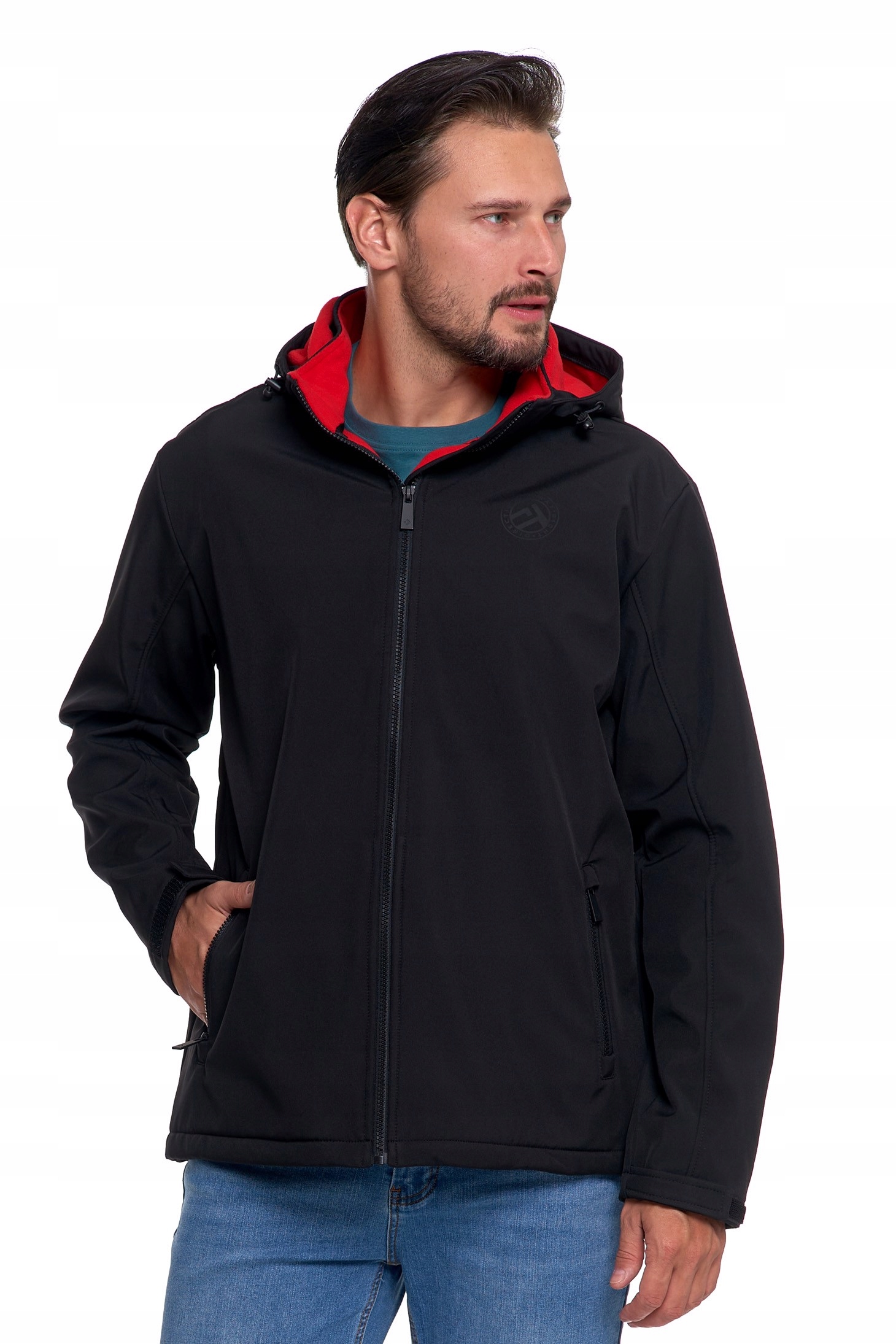 Pánská Voděodolná Softshellová Bunda S Kapucí Přechodová Moraj Černá M