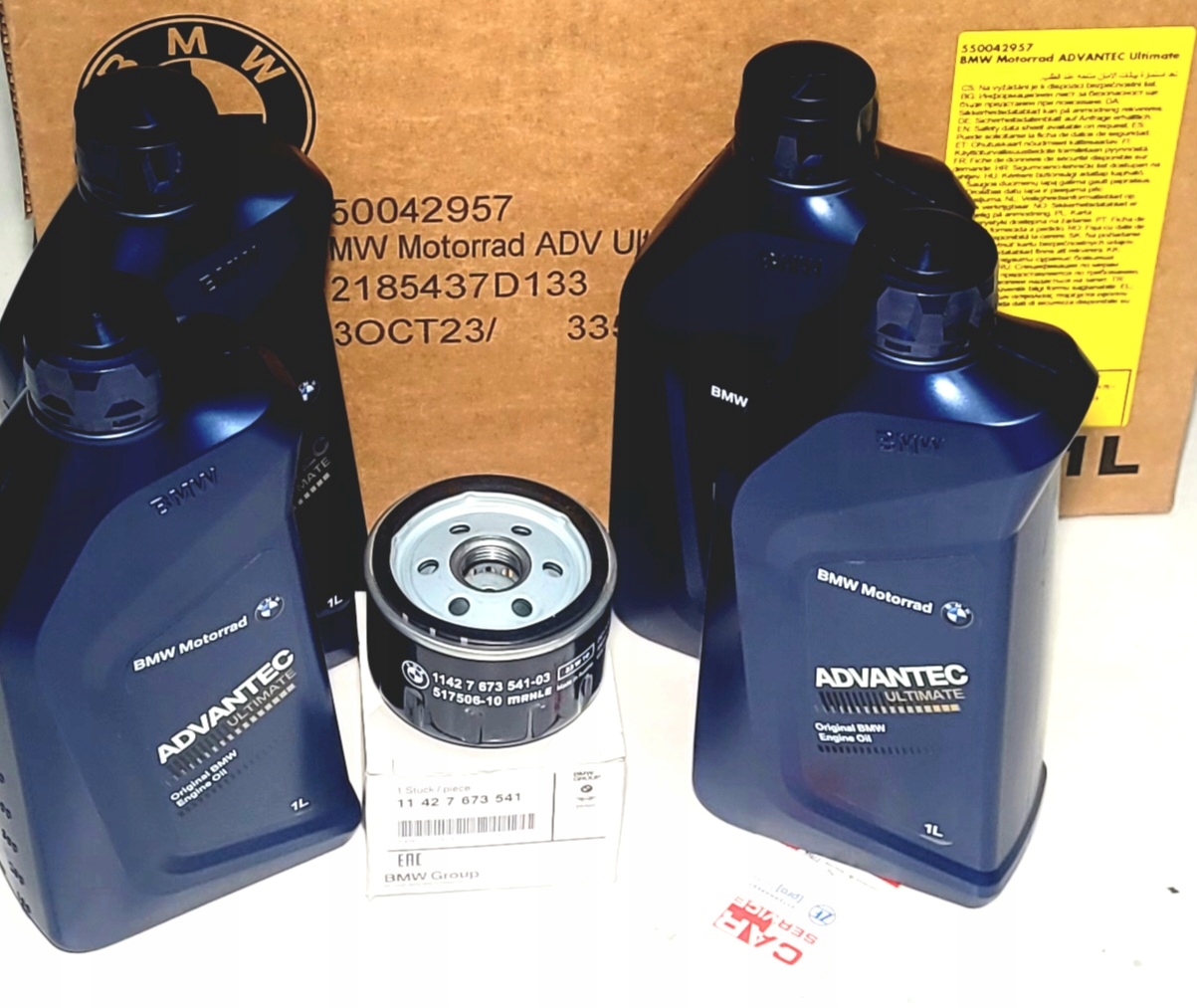 4X 1L Olej BMW ADVANTEC Ultimate 4L 5W40 Motorrad FILTR oe 11427673541