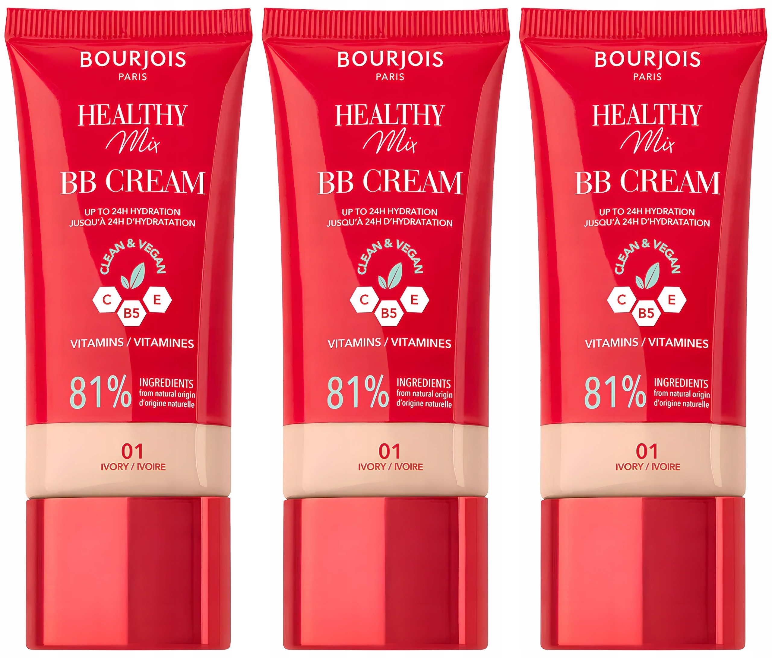 3 x Bourjois Healthy MIX Bb Cream Ivory 30 ML