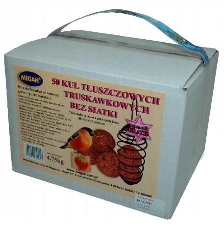 Levně Tukové Koule Pro Ptáky Megan Jahodové Bez Síťky 50 Ks Pružina