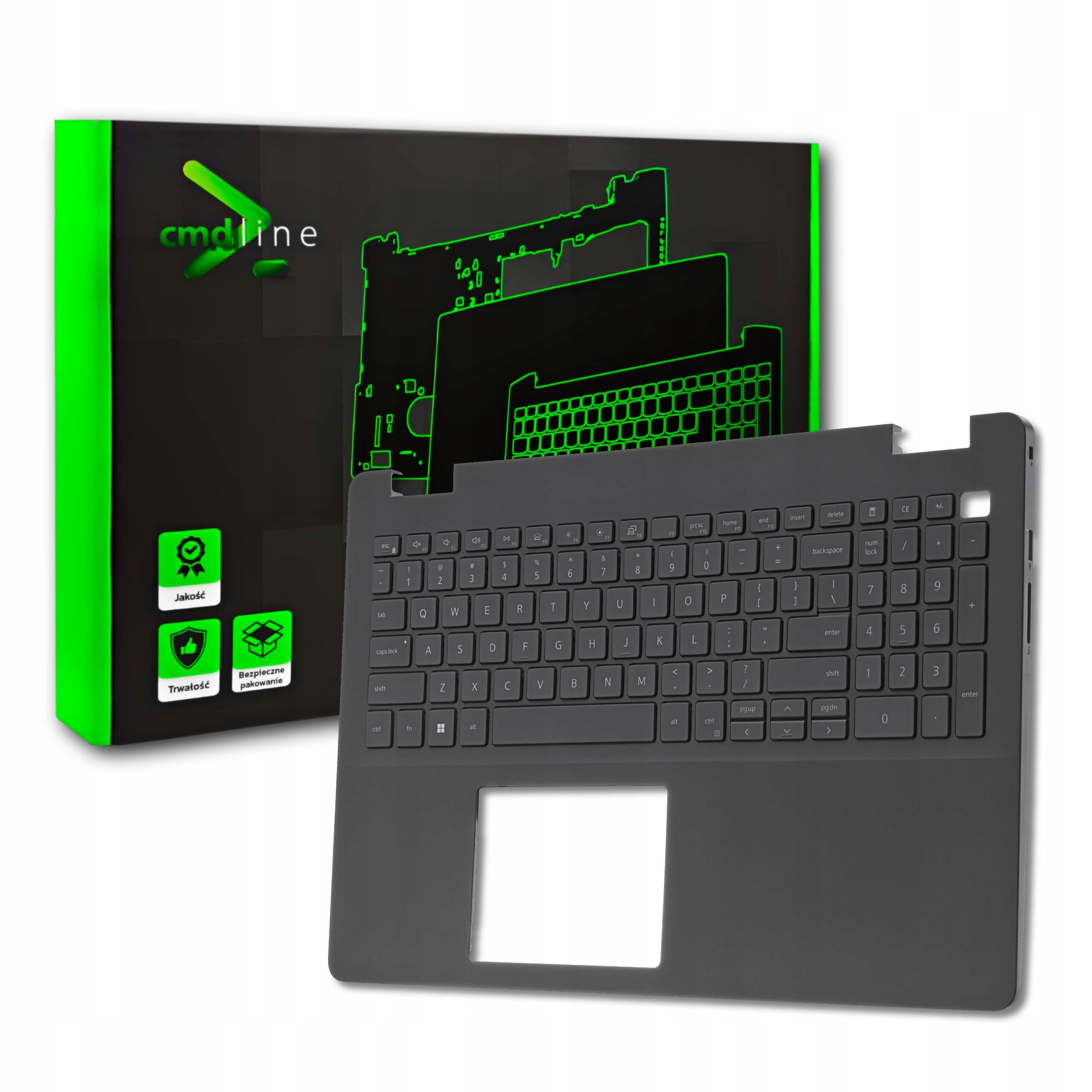 Obudowa Palmrest Klawiatura Do Dell Vostro 15 3500 3501 Blk Led