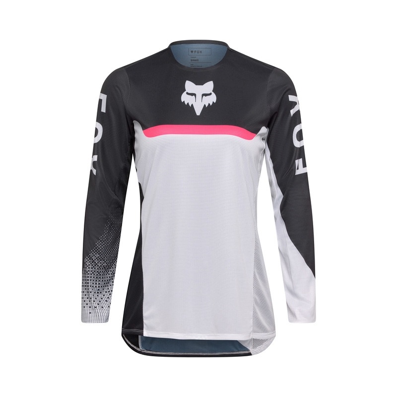 Mikina Motocyklistická Dámska Fox Flexair Fracture White Black (M)