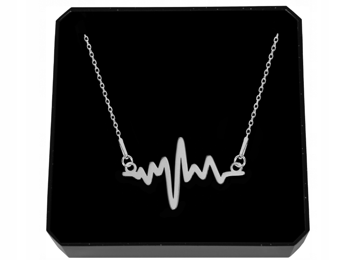 

Srebrny Naszyjnik Linia Życia Puls Kardiogram Ekg