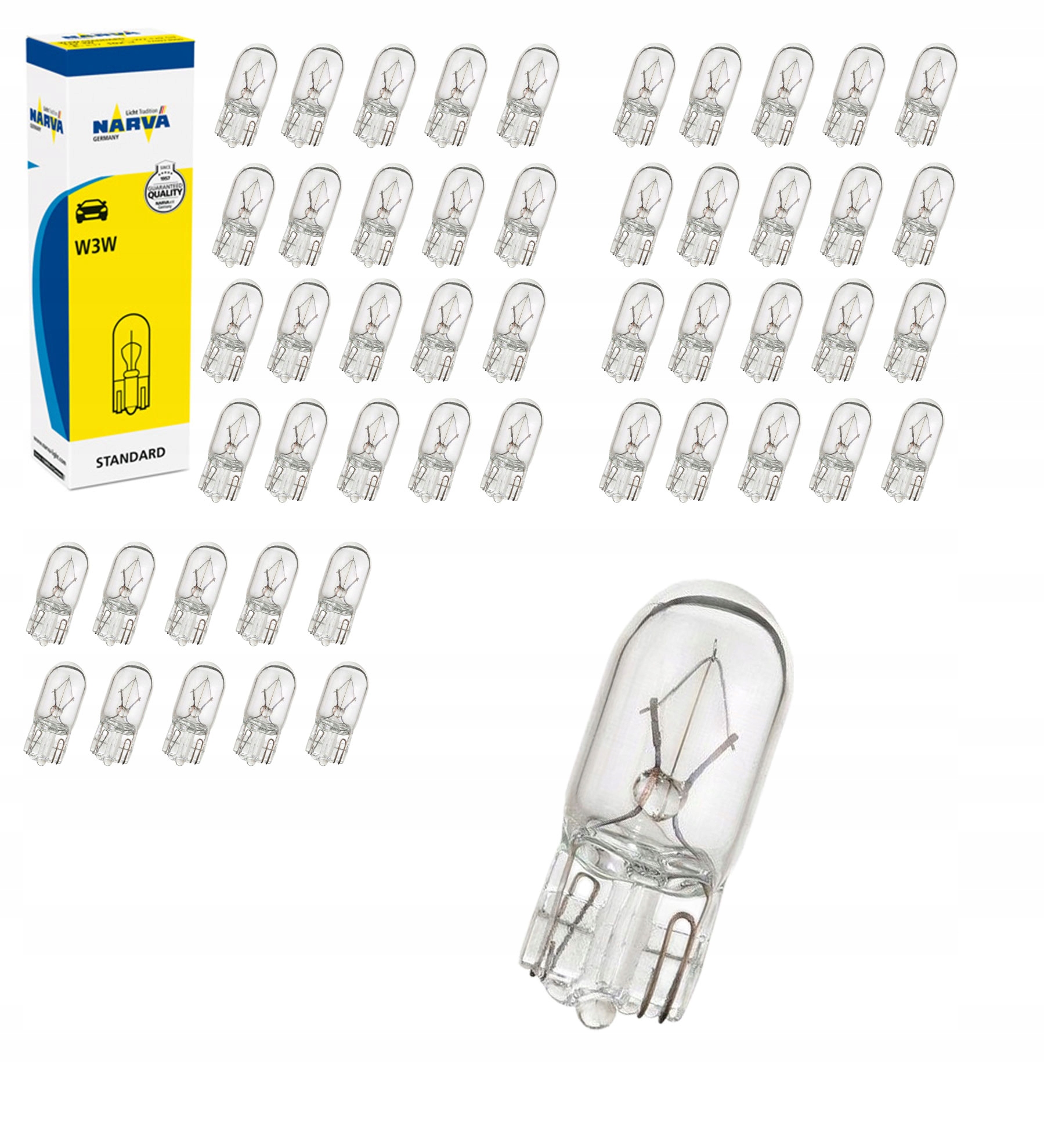 Narva Standard W3W 12V 3W (17097) żarówka 50 szt