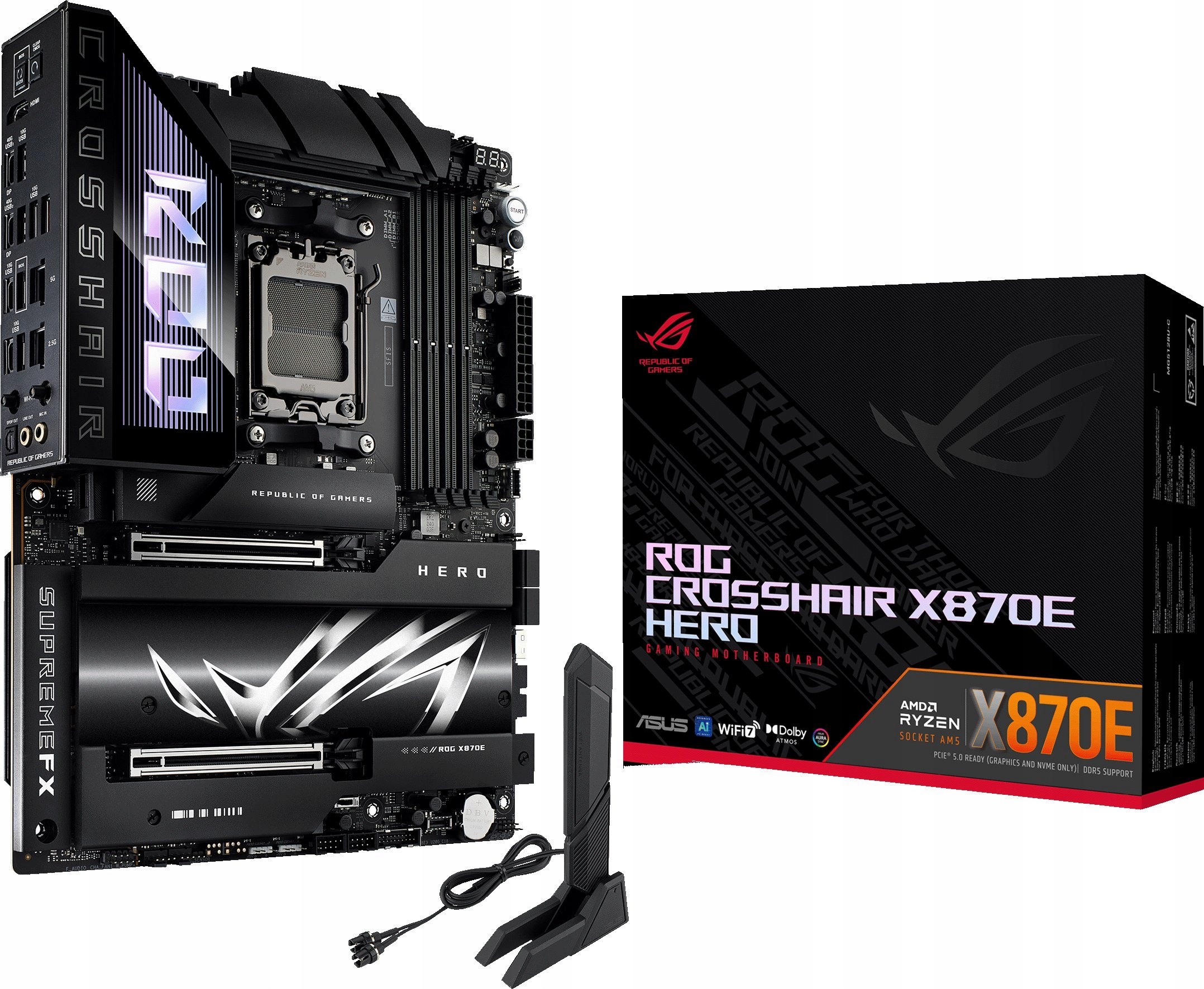 Základní Deska Pc Asus Rog Crosshair X870E Hero AM5 Amd X870E Box