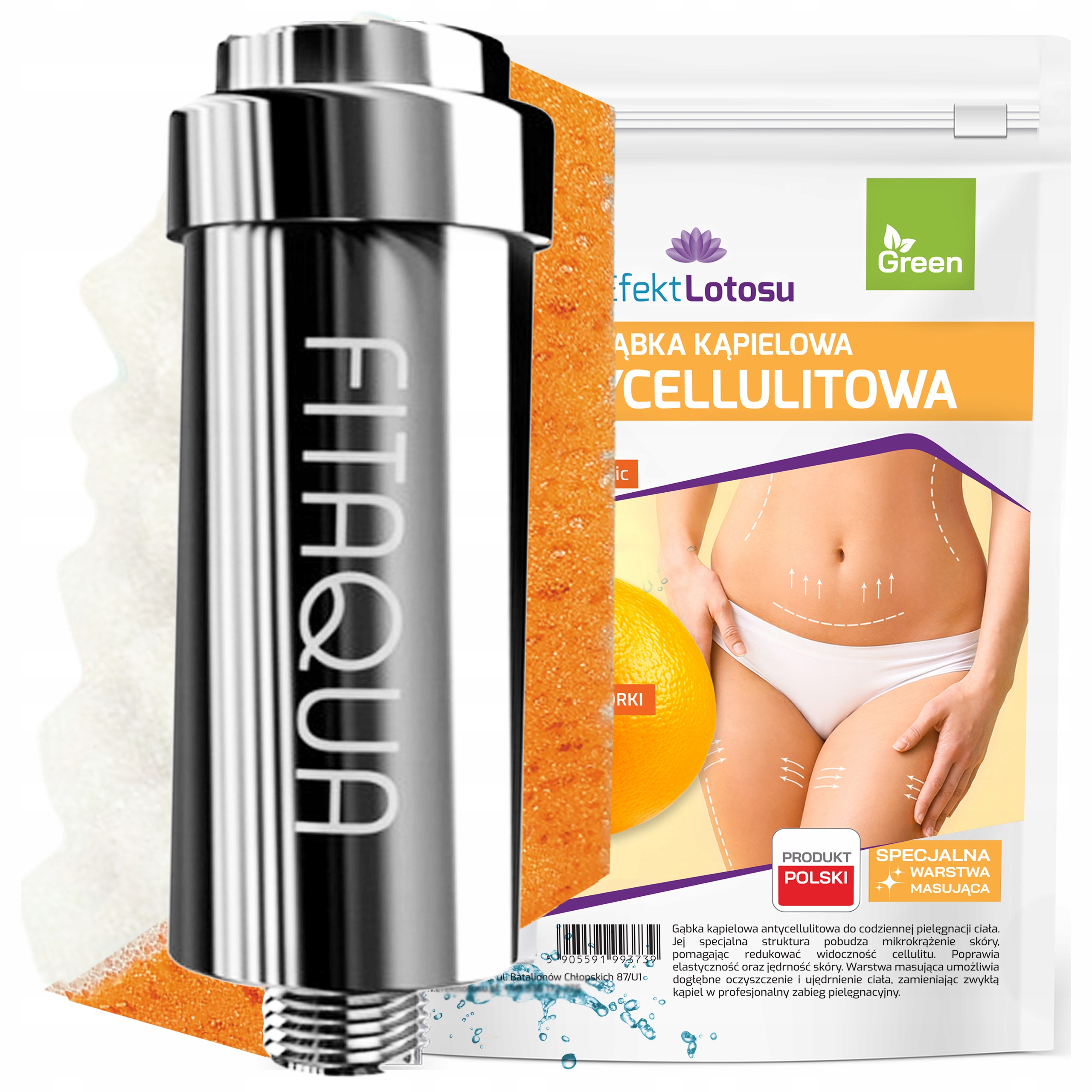 Filtr wody prysznicowy FitAqua AWF-SWR-P-M srebrny