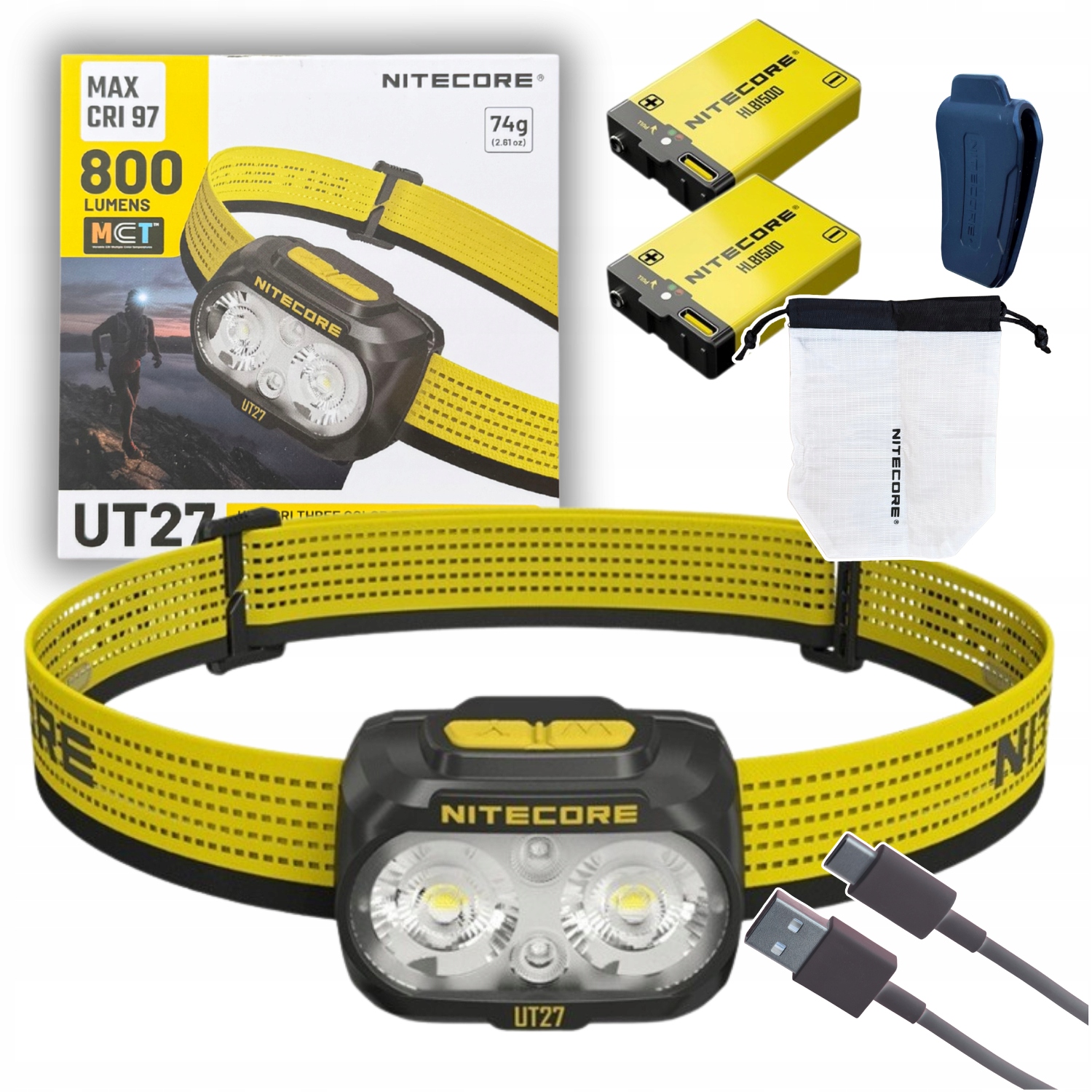 Nitecore UT27 2025 Mct Pro czarna latarka czołowa lekka mocna Led 2x Aku
