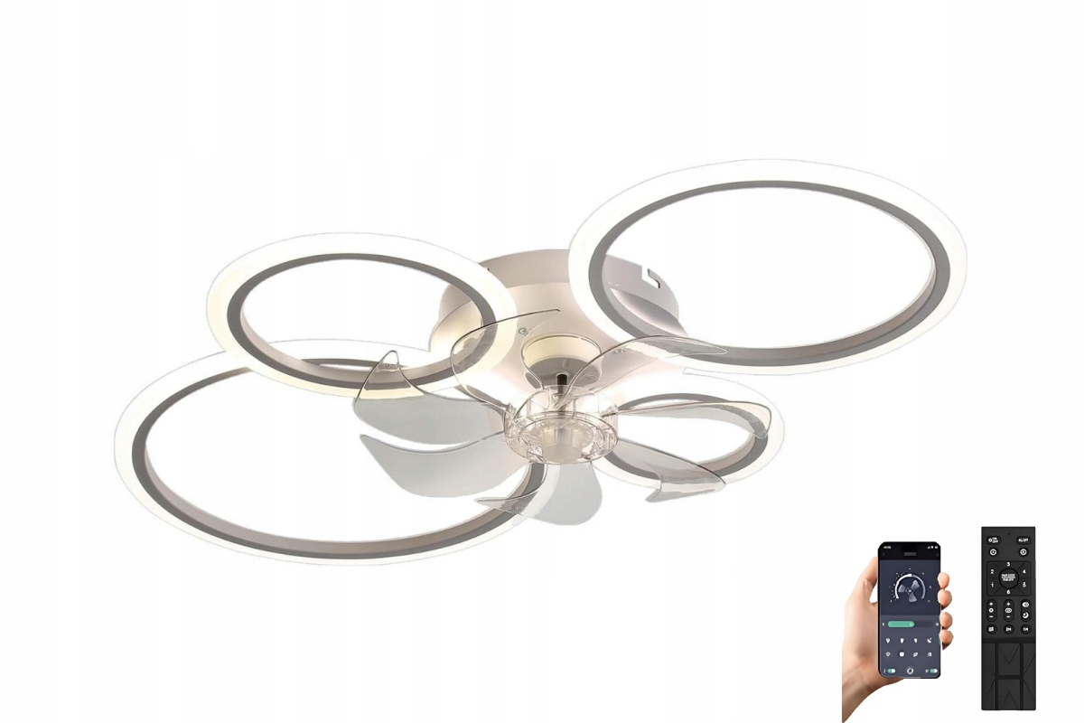 Led Stropná Lampa Stmievateľná, Luster S Ventilátorom, 60 W, Ventilátor, Diaľkové Ovládanie