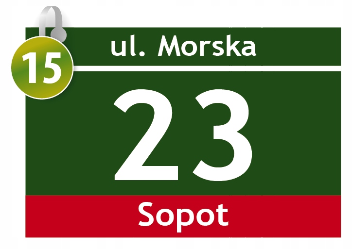 TABLICZKA ADRESOWA z numerem domu ALUMINIOWA 30x20 Kod producenta ADR_DIB_15