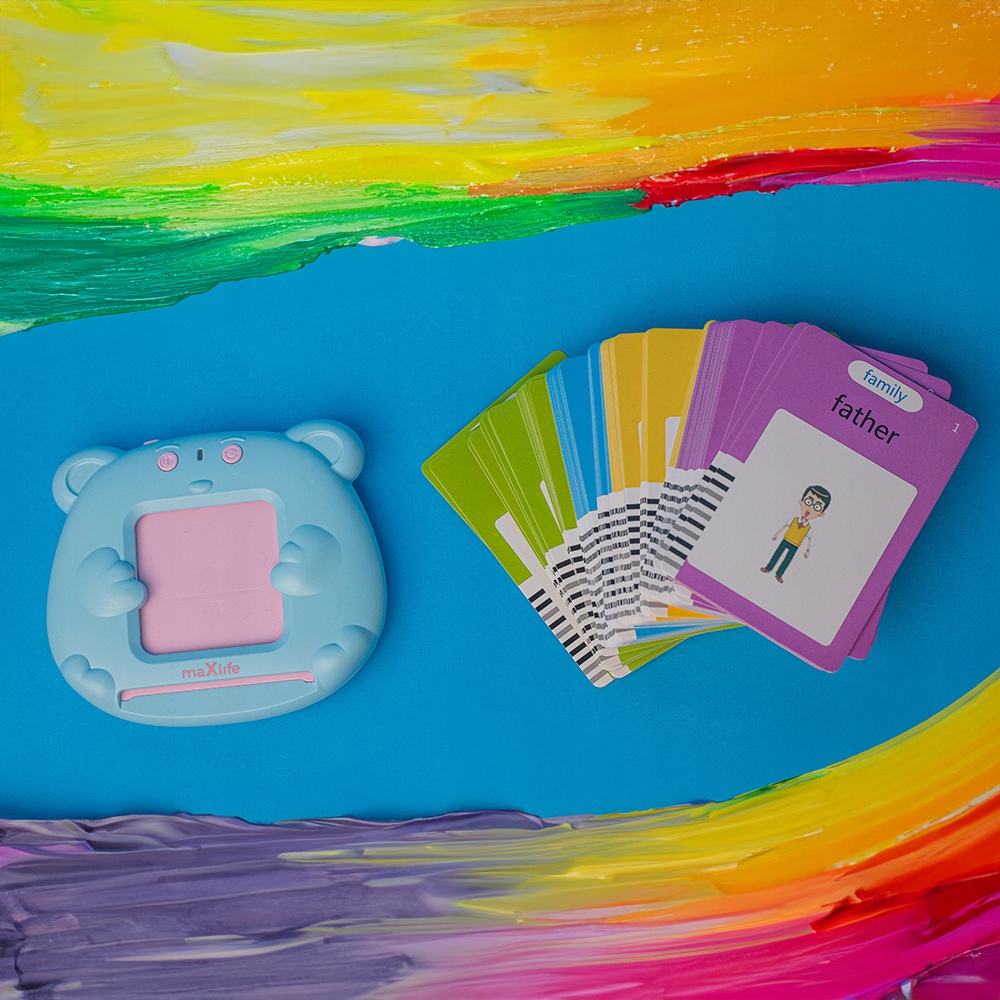 NAUKA ANGIELSKIEGO CZYTANIE POWTARZANIE GŁOS KARTY SŁOWA EDUKACJA BLUE Szerokość produktu 10.6 cm